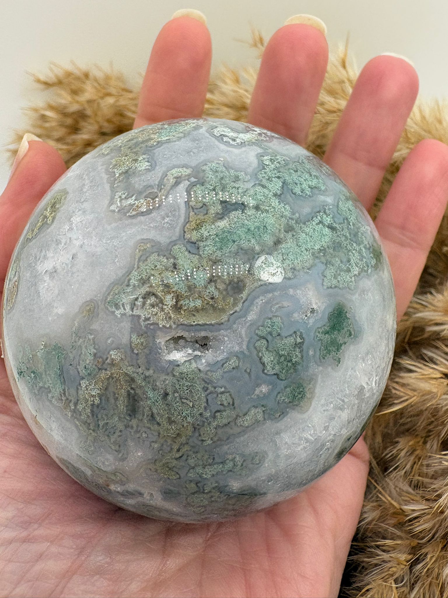 Esfera de ágata musgo natural