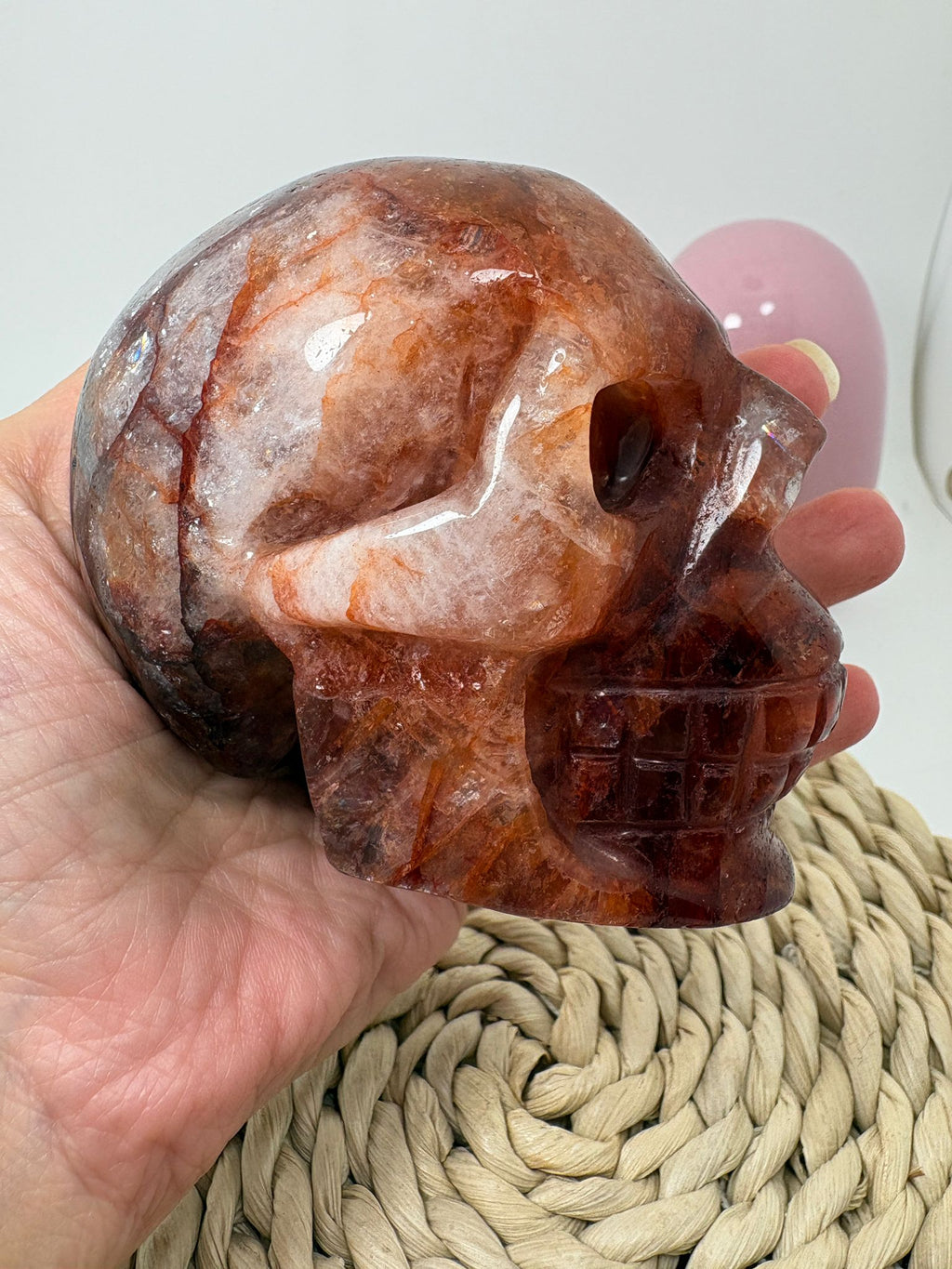 Calavera de cuarzo fuego