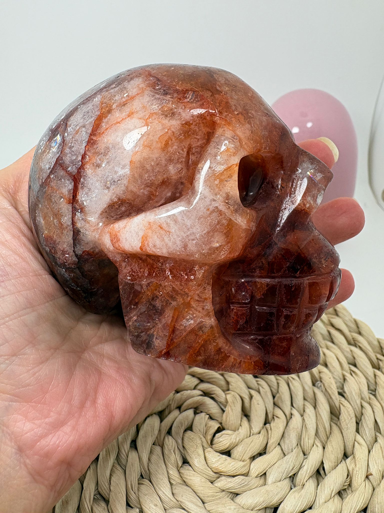 Calavera de cuarzo fuego