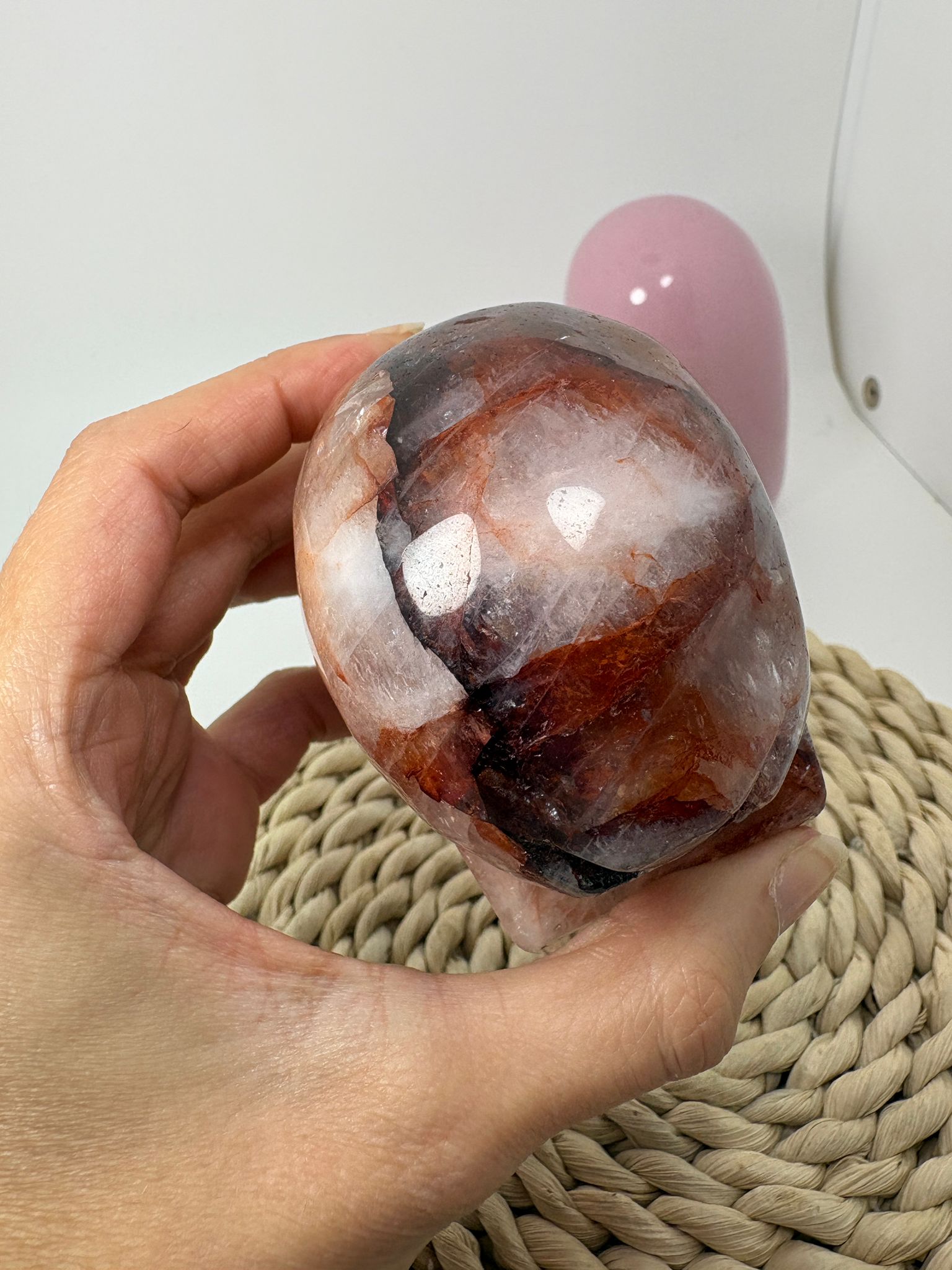 Calavera de cuarzo fuego