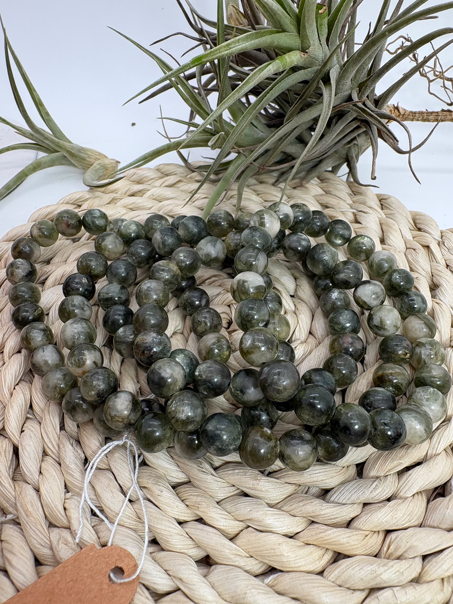 Pulsera de mica verde natural 8mm
