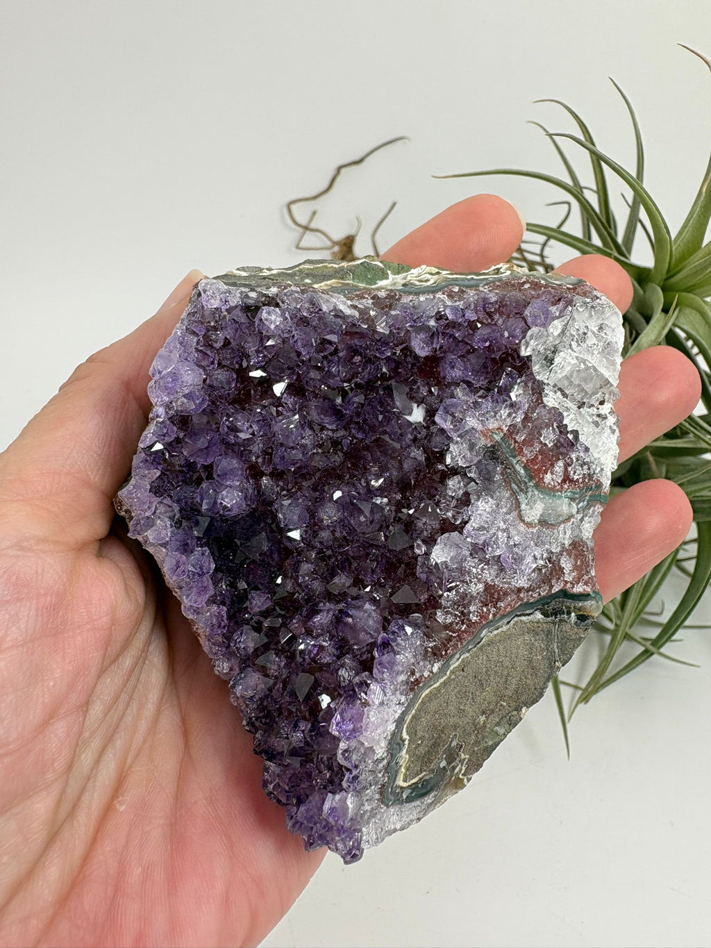 Drusa de amatista natural - cristales violetas brillantes