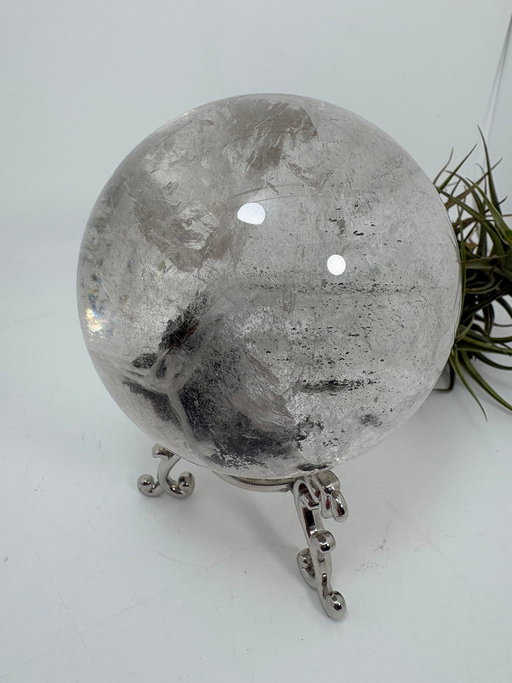 Esfera grande de cuarzo chamánico con arcoíris