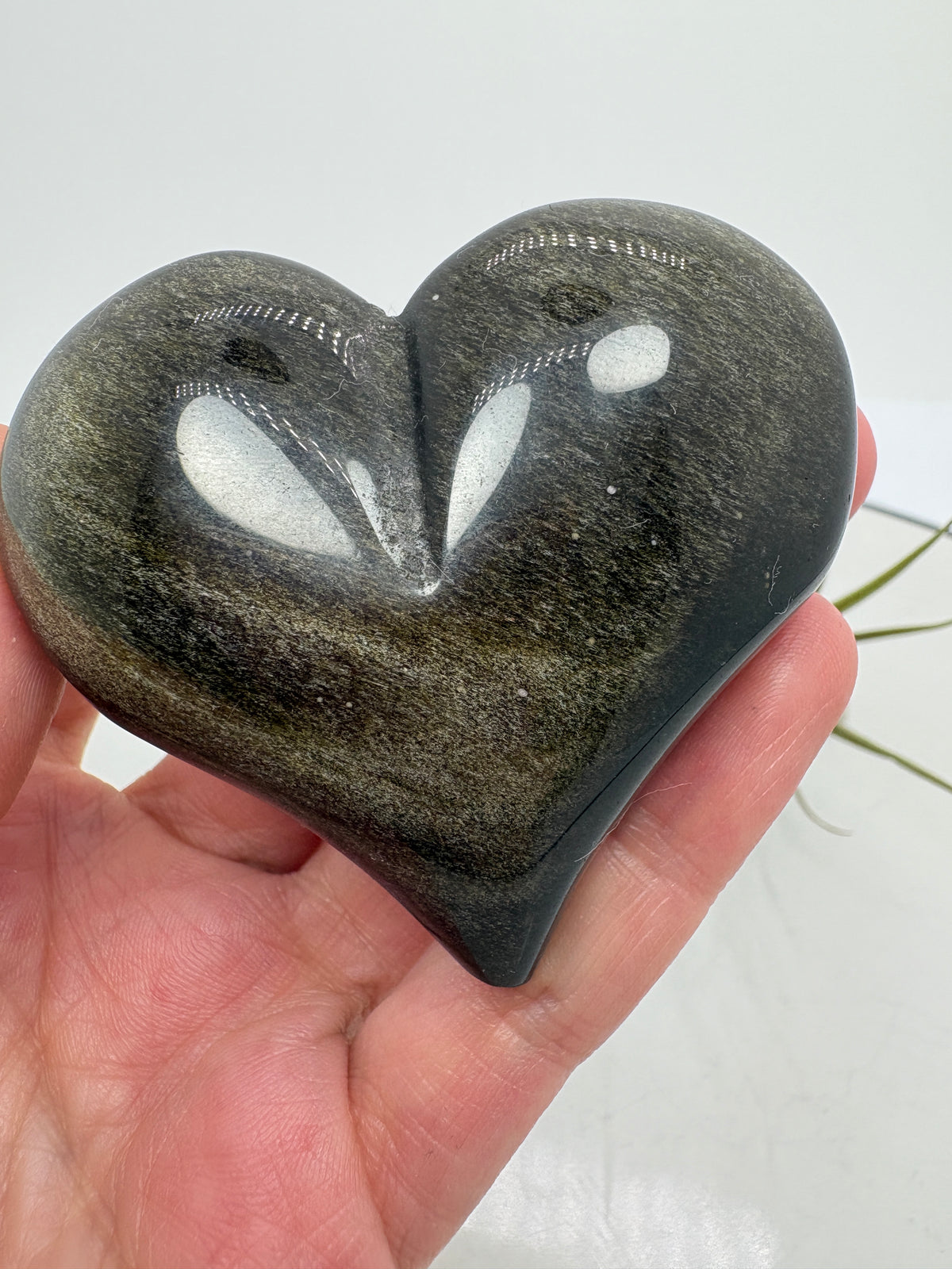 Corazon de obsidiana dorada de México - foto 3
