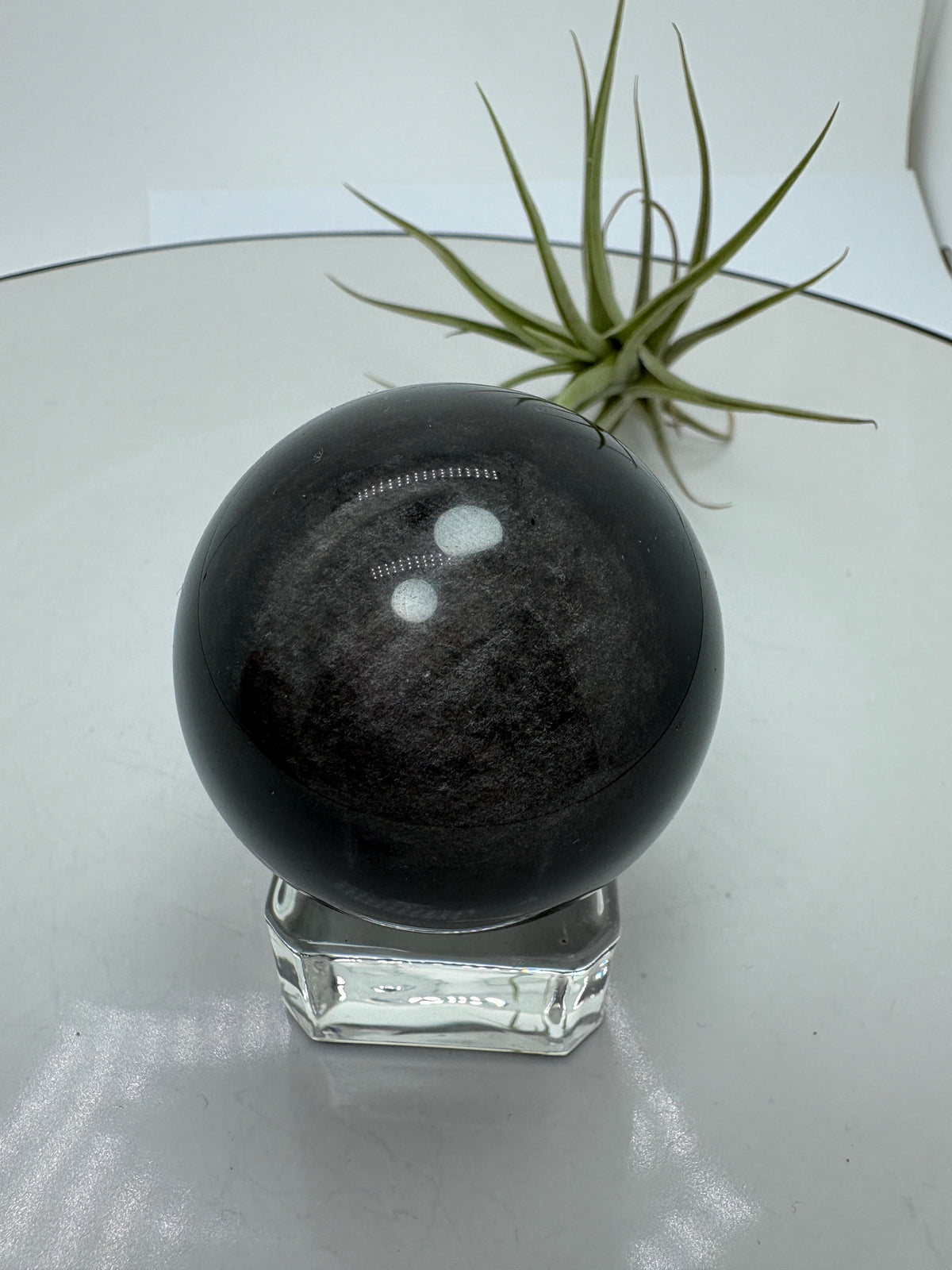 Esfera de obsidiana plateada - energía lunar - foto 8