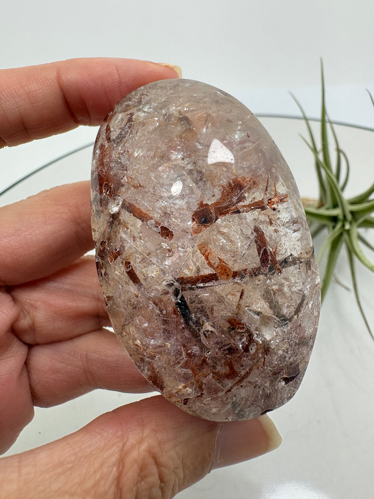 Palmstone de cuarzo anfibol con inclusiones naturales - foto 7