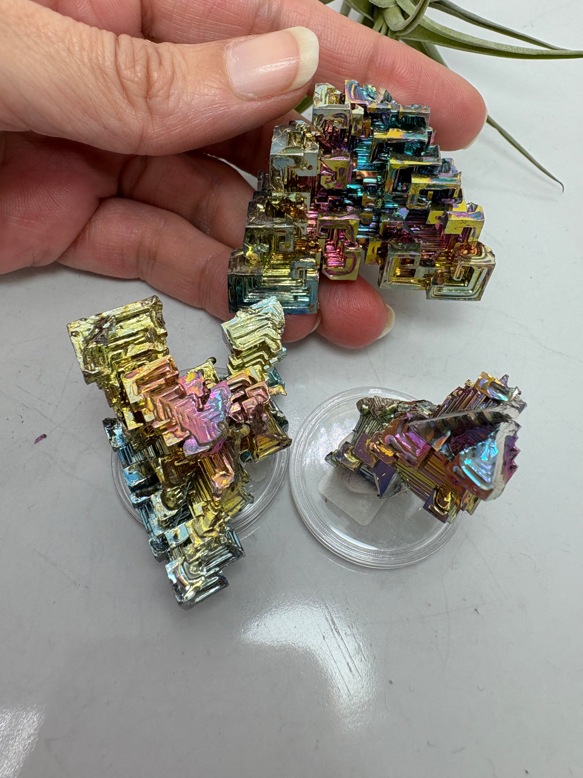 Bismuto cristalizado en laboratorio, cristales arcoíris - foto 5