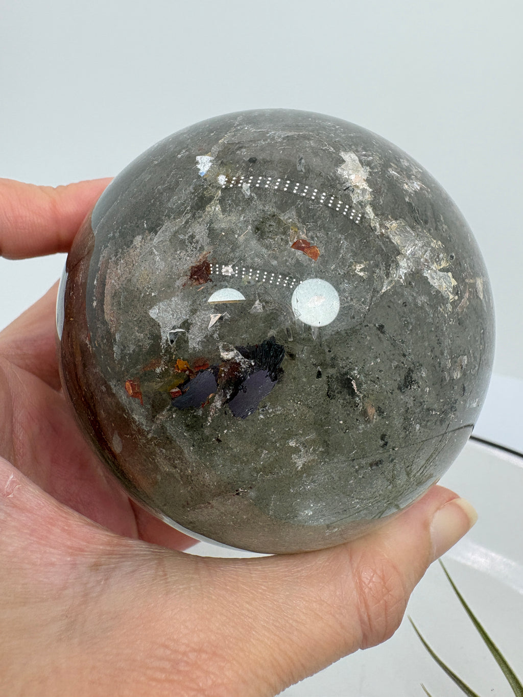 Esfera grande de cuarzo chamánico con arcoíris - foto 4