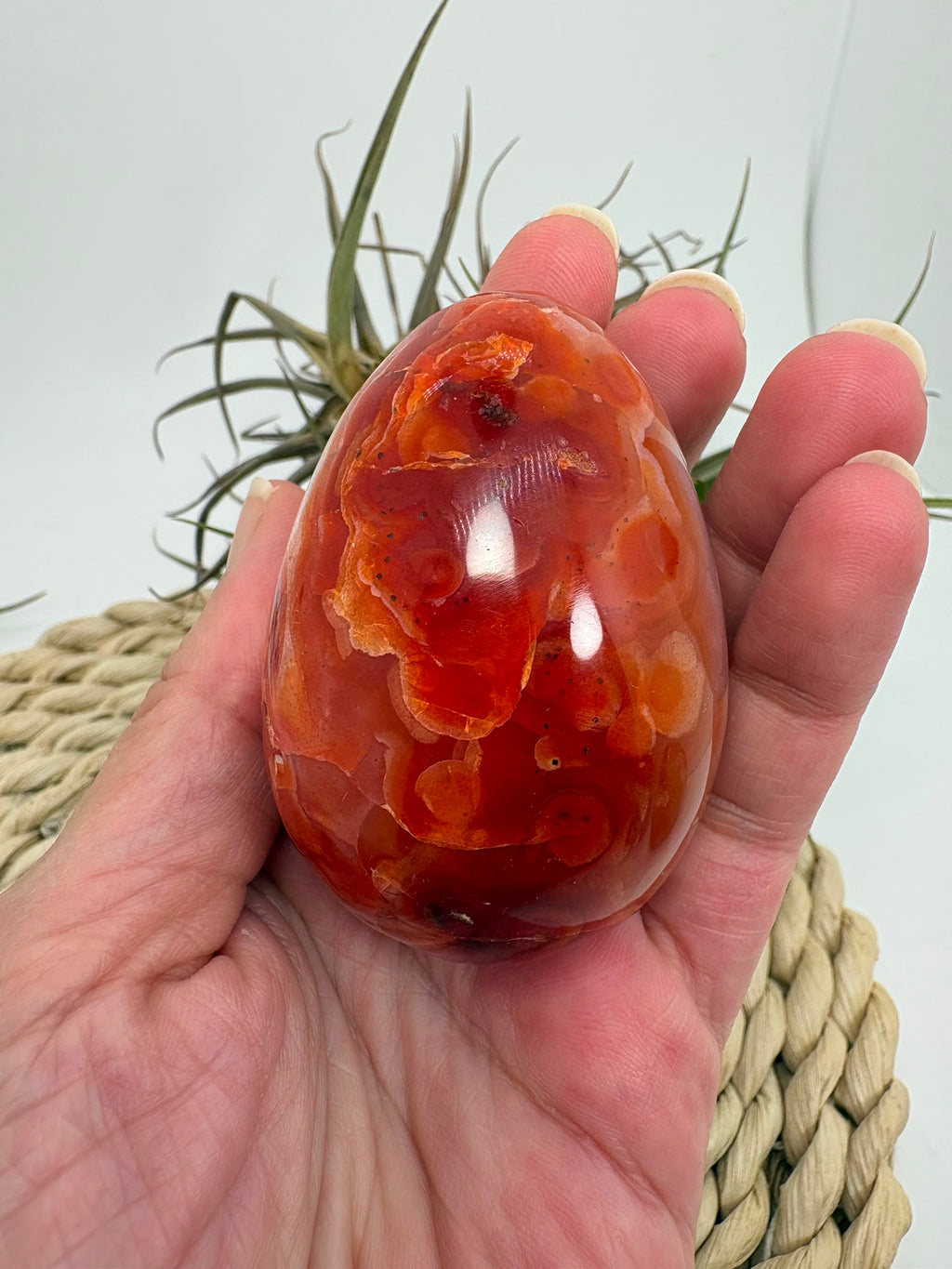 ágata cornalina, huevo de ágata, huevo de cornalina, cornalina natural, mineral naranja, piedra natural, minerales pulidos, decoración con minerales, chakra sacro, piedra de vitalidad, regalo espiritual, La Hada de las Piedras