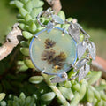 Colgante de ágata dendrítica con hojas en plata de ley 925 - joyería de autor José Ares Design