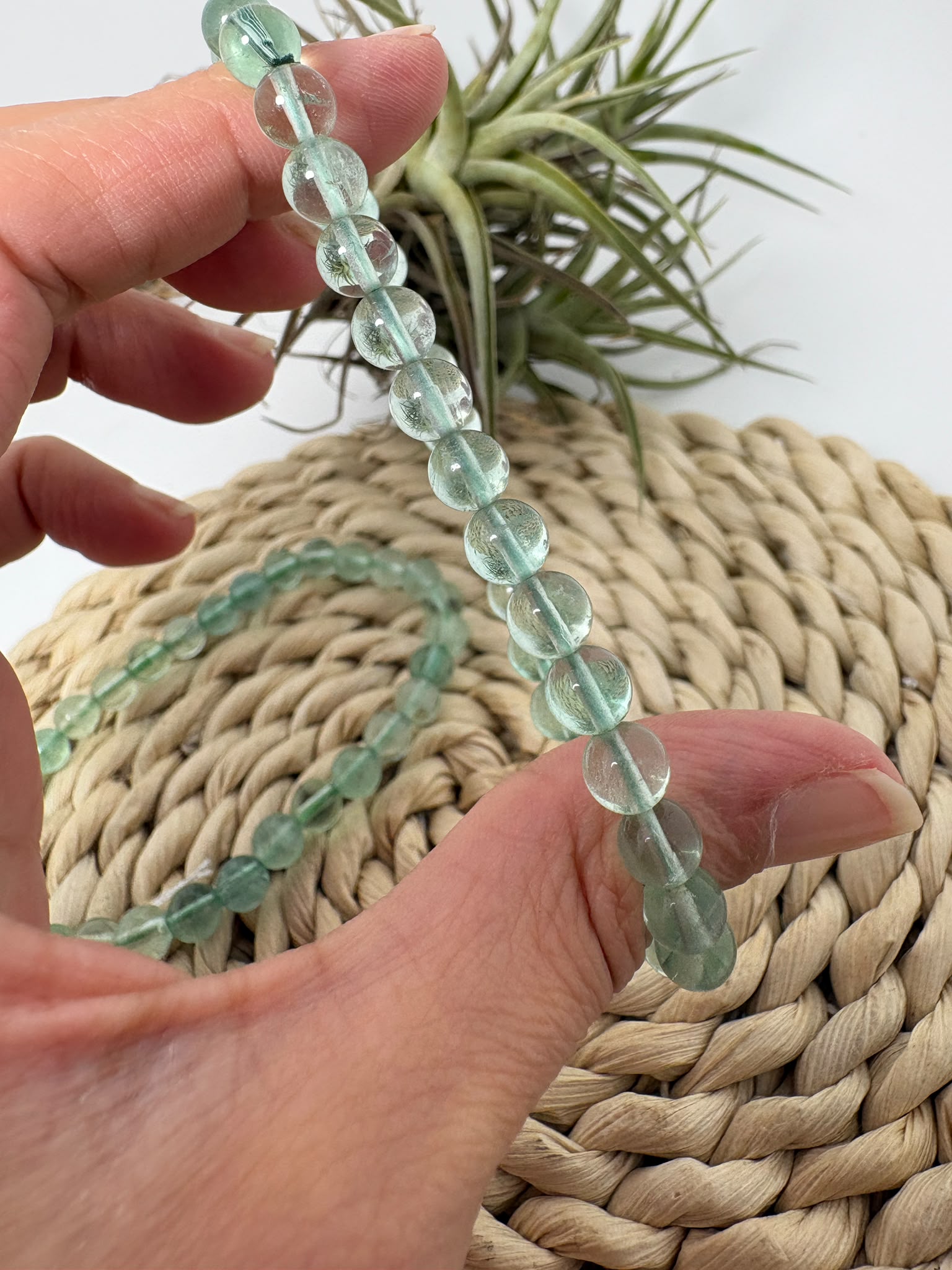 Pulsera de fluorita verde natural
