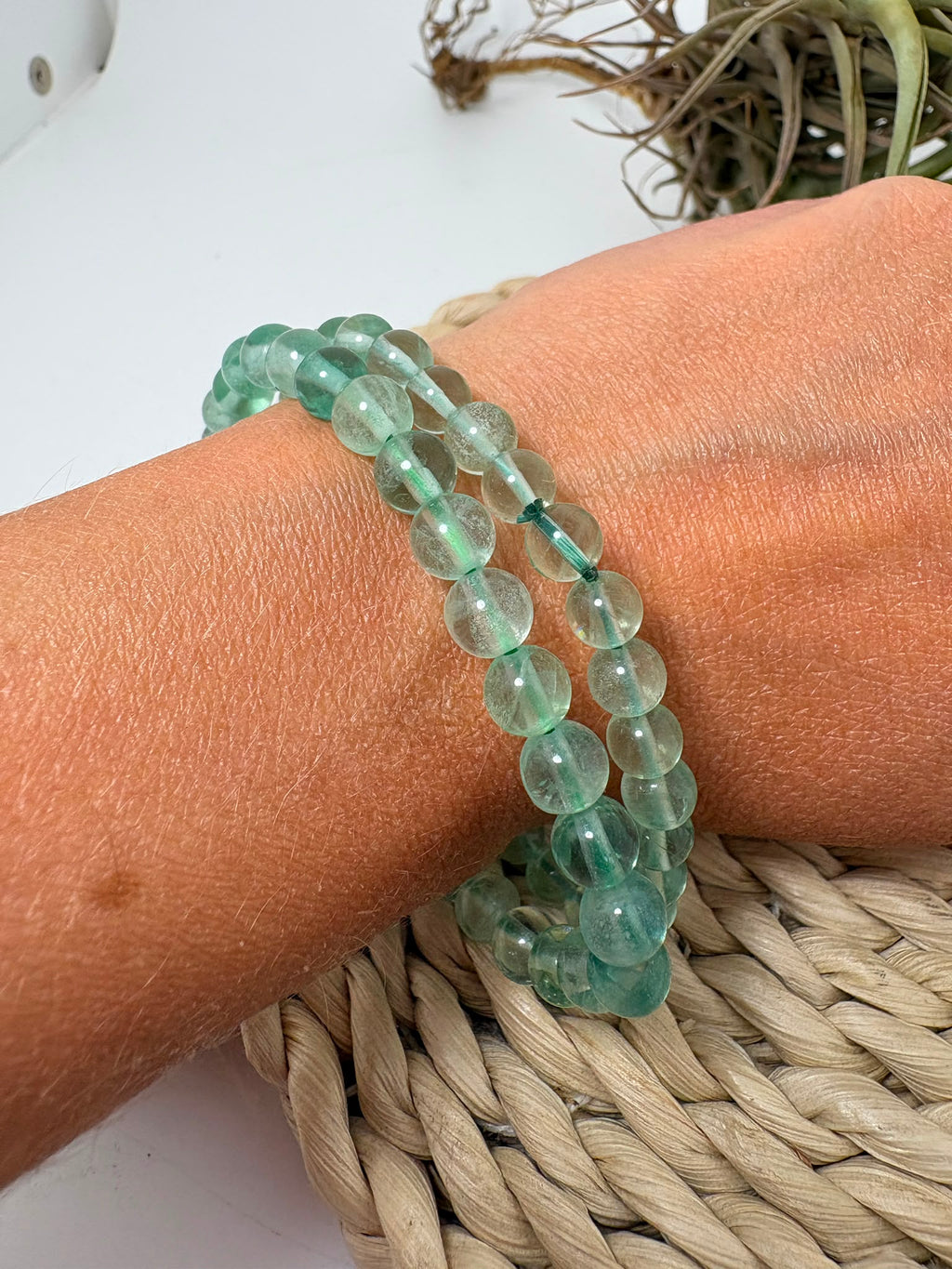 Pulsera de fluorita verde natural