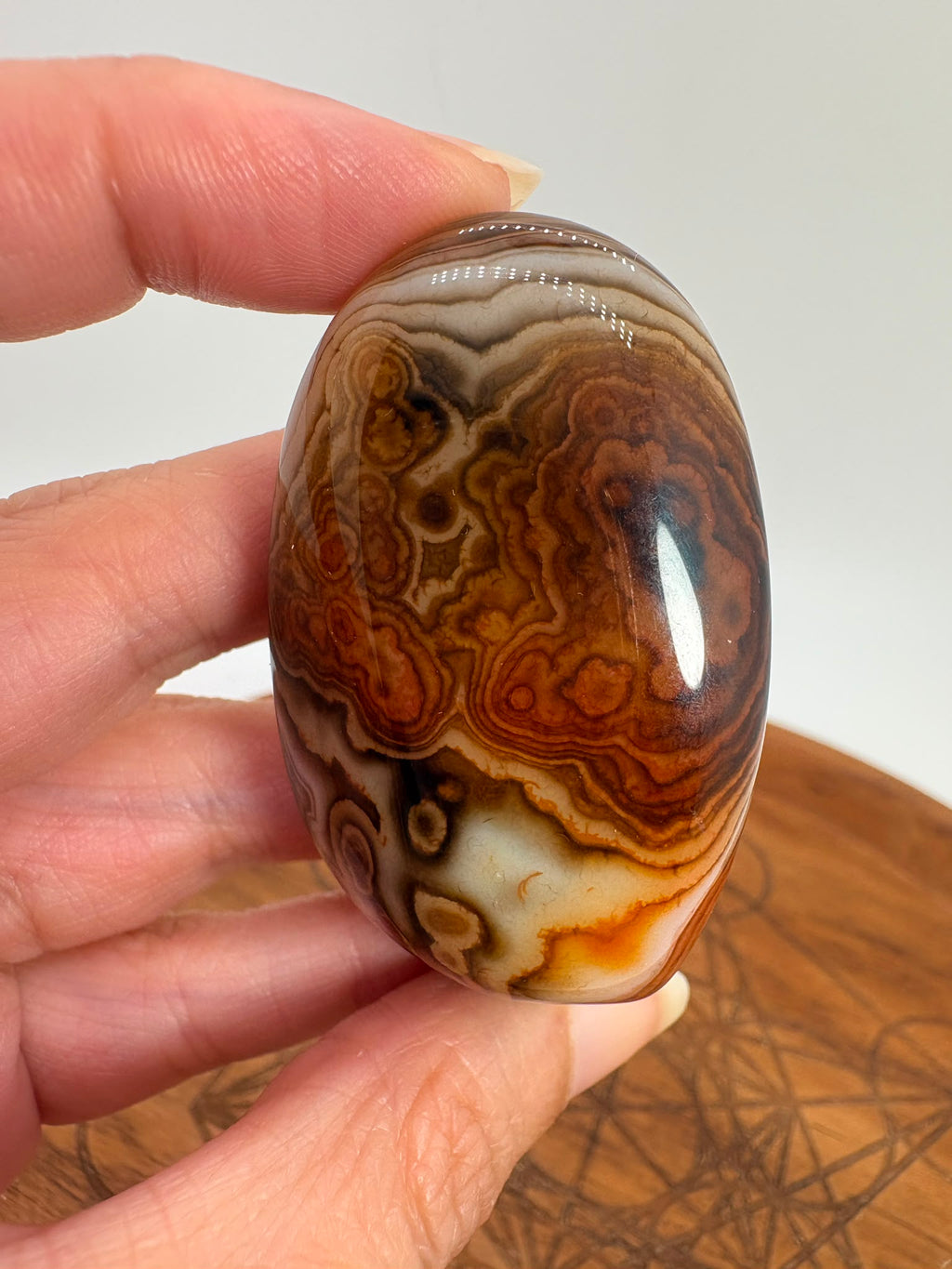 
Ágata Sardónice natural de Madagascar, pulida y de pieza única. Descubre sus elegantes bandas naturales y añade un mineral exclusivo a tu colección.