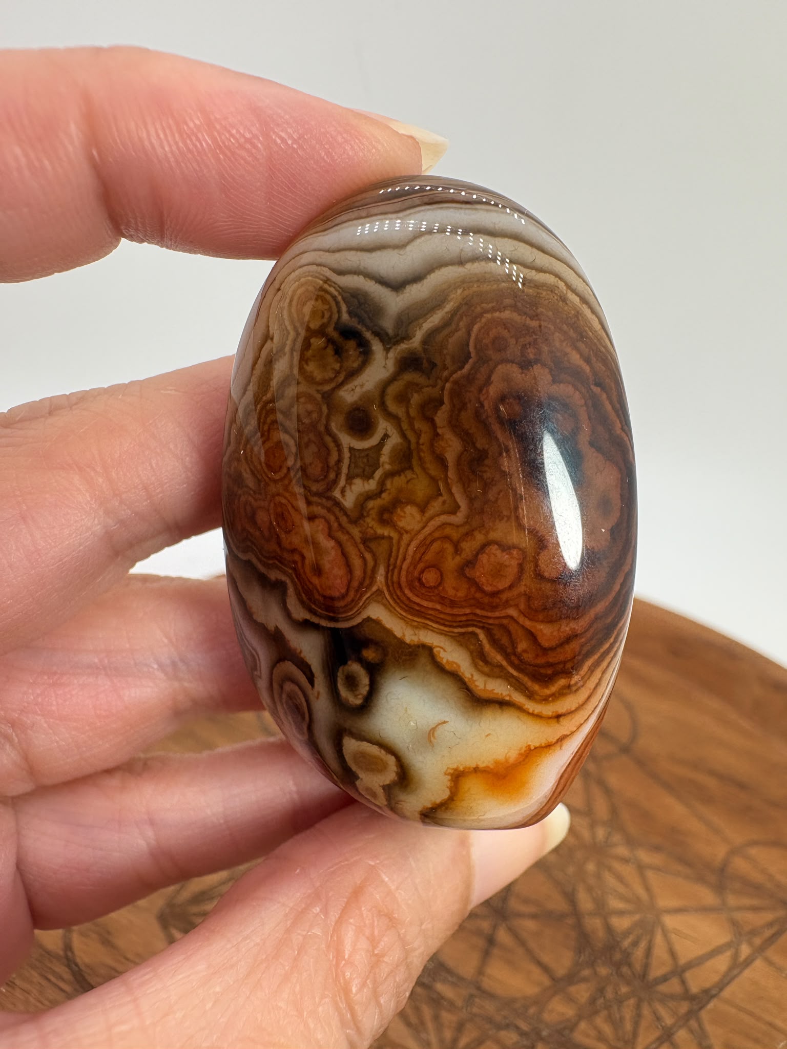 
Ágata Sardónice natural de Madagascar, pulida y de pieza única. Descubre sus elegantes bandas naturales y añade un mineral exclusivo a tu colección.