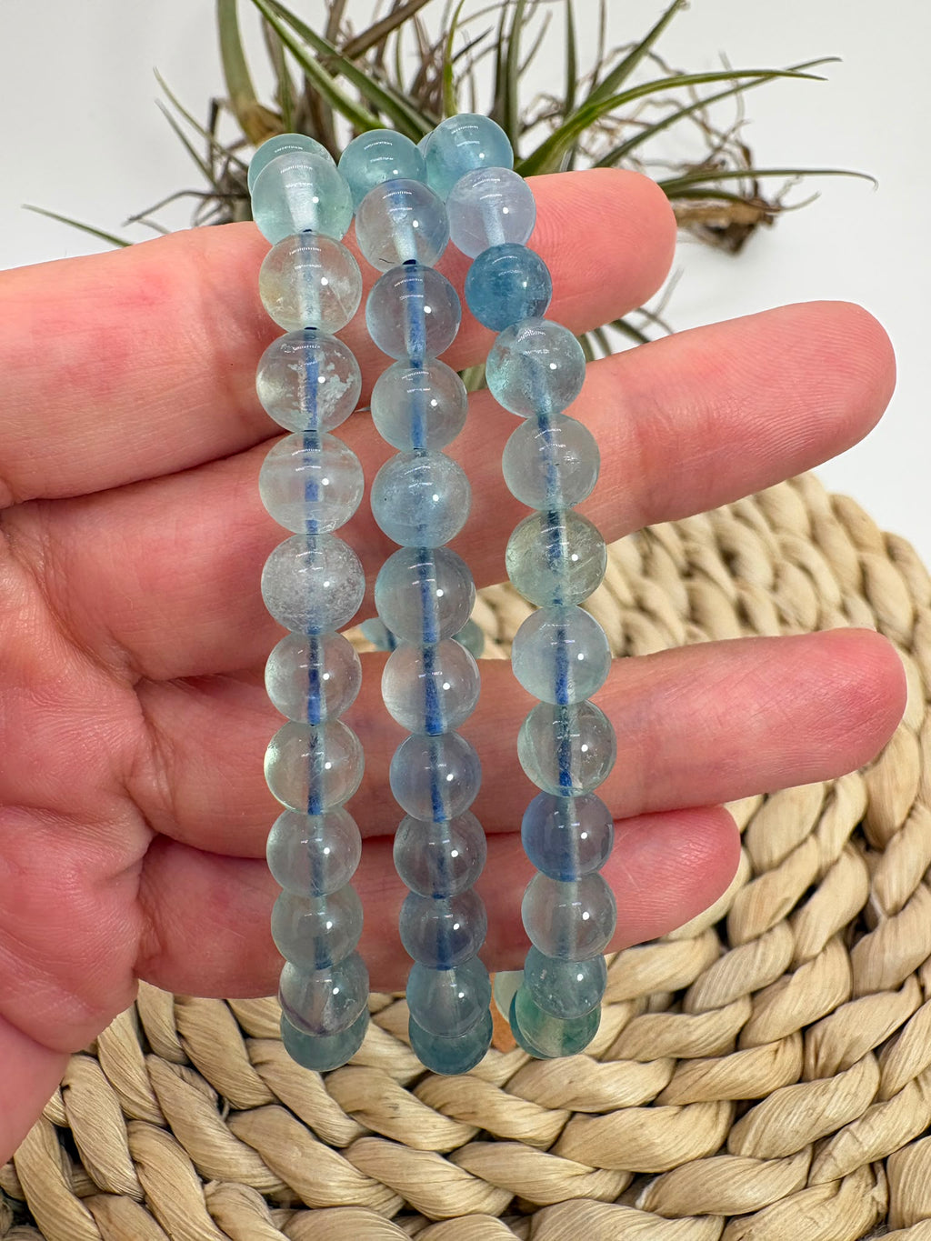 Pulsera fluorita azul 6mm