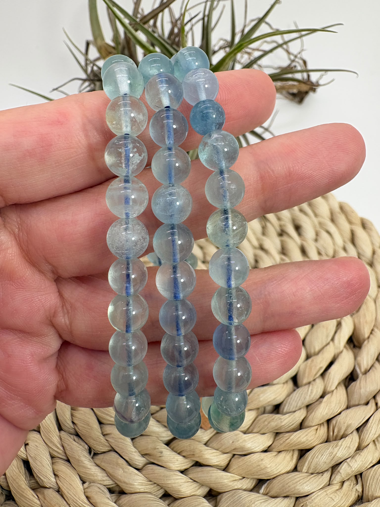 Pulsera fluorita azul 6mm