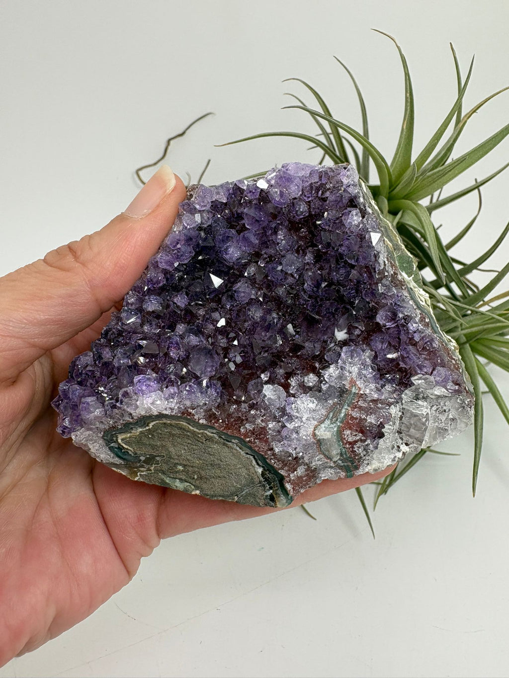 Drusa de amatista natural - cristales violetas brillantes