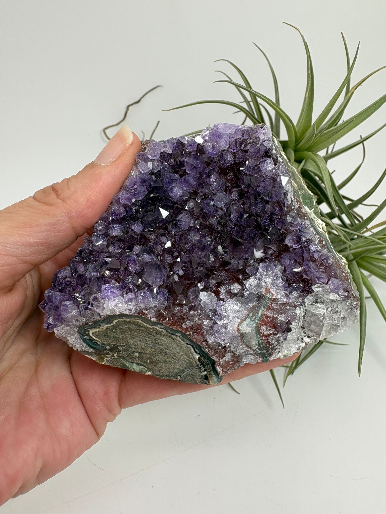 Drusa de amatista natural - cristales violetas brillantes