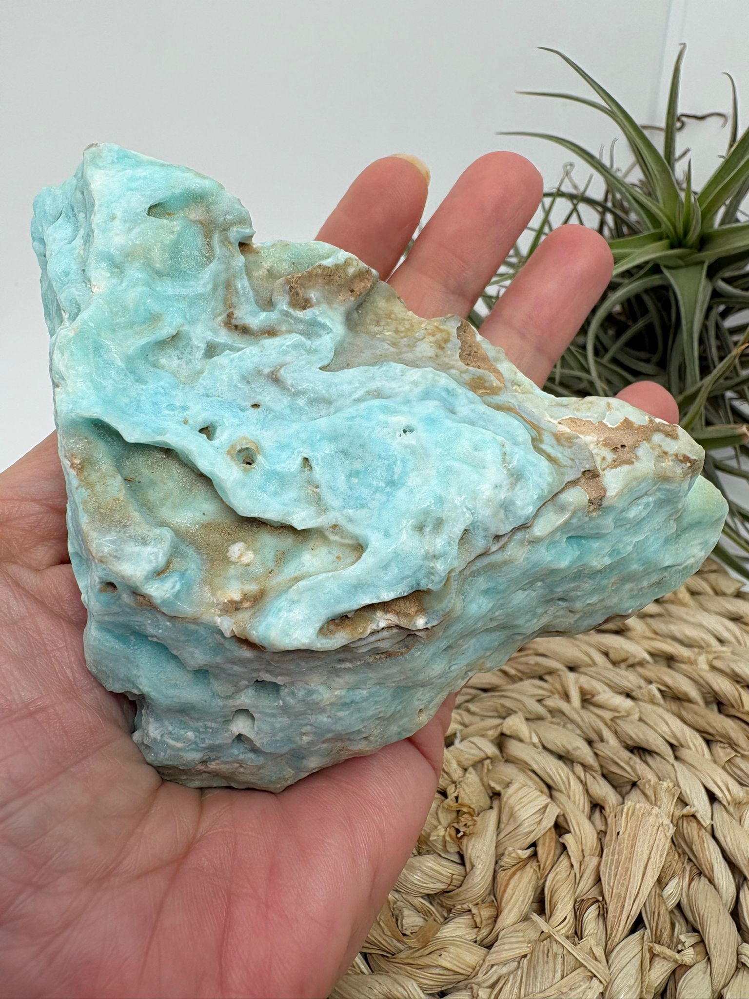 Aragonito azul de Pakistan, mineral de colección