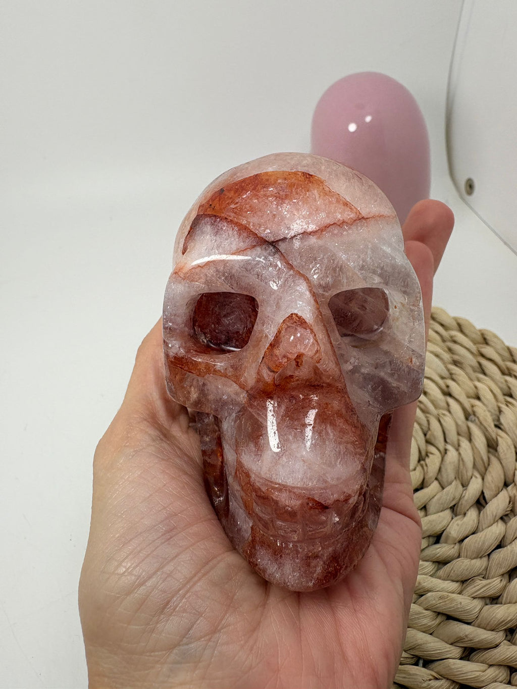 Calavera de cuarzo fuego