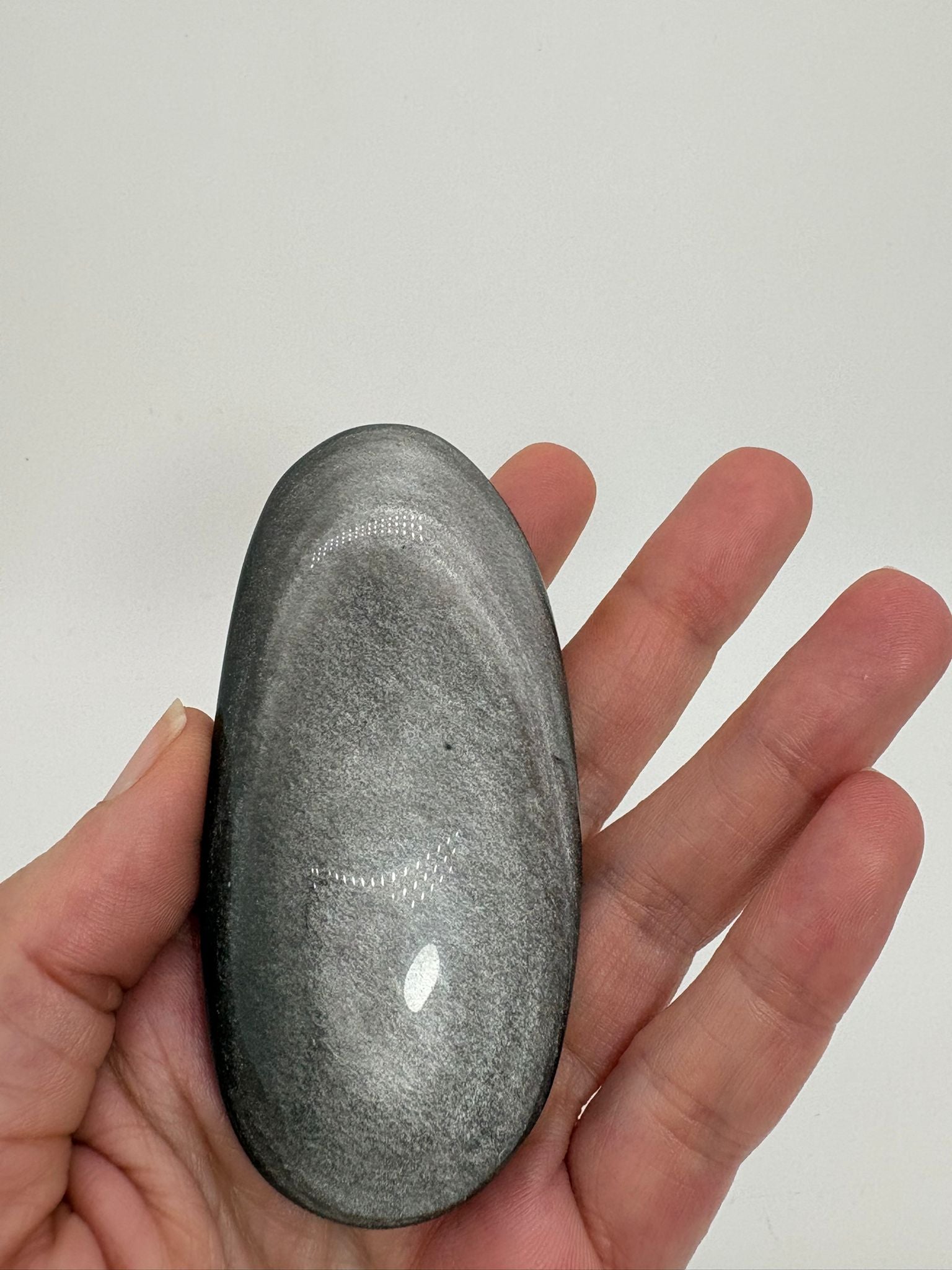 Palmstone obsidiana plateada