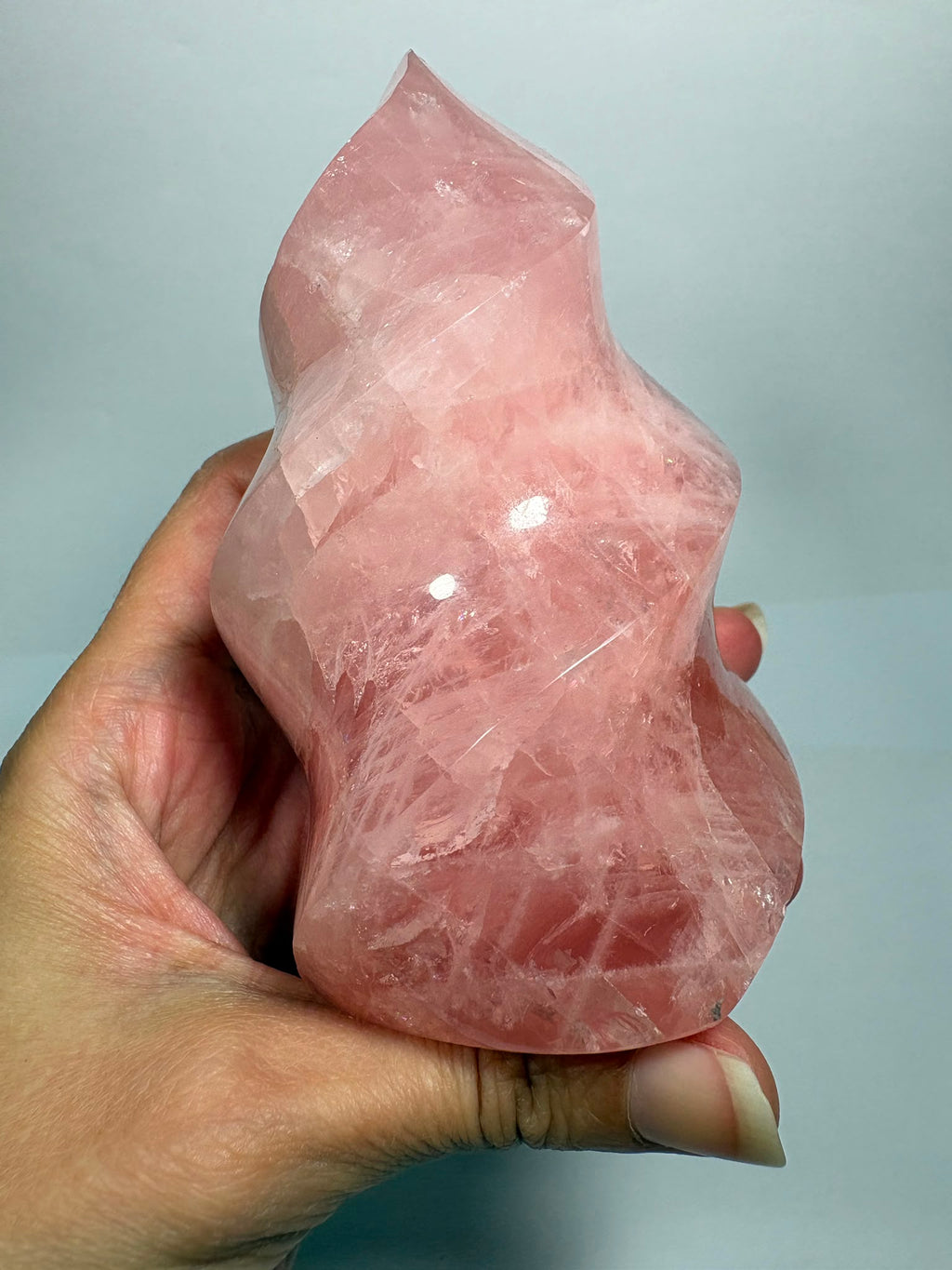 Llama de Cuarzo Rosa Natural de Alta Calidad