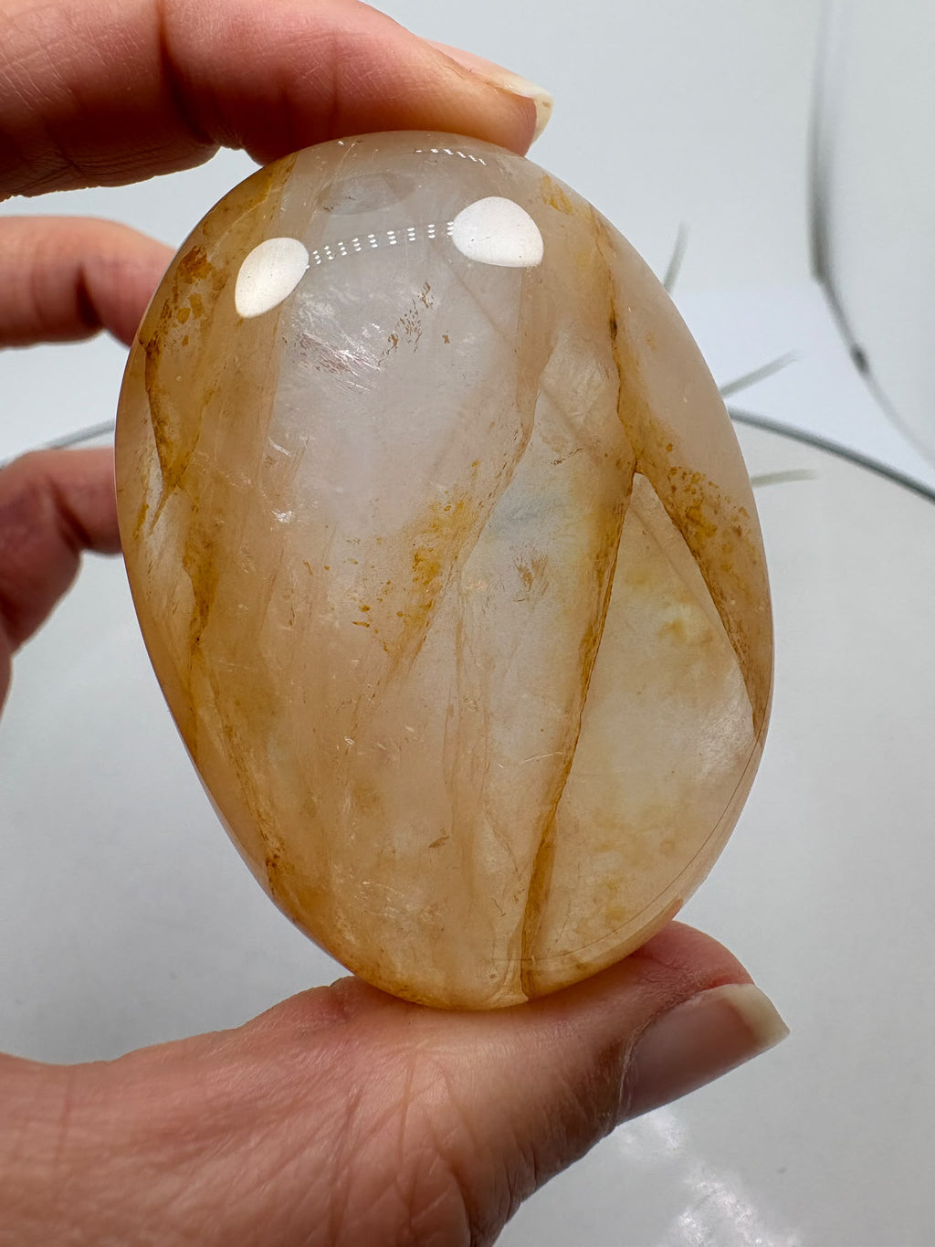 Palmstone de cuarzo hematoide con inclusiones naturales - foto 5