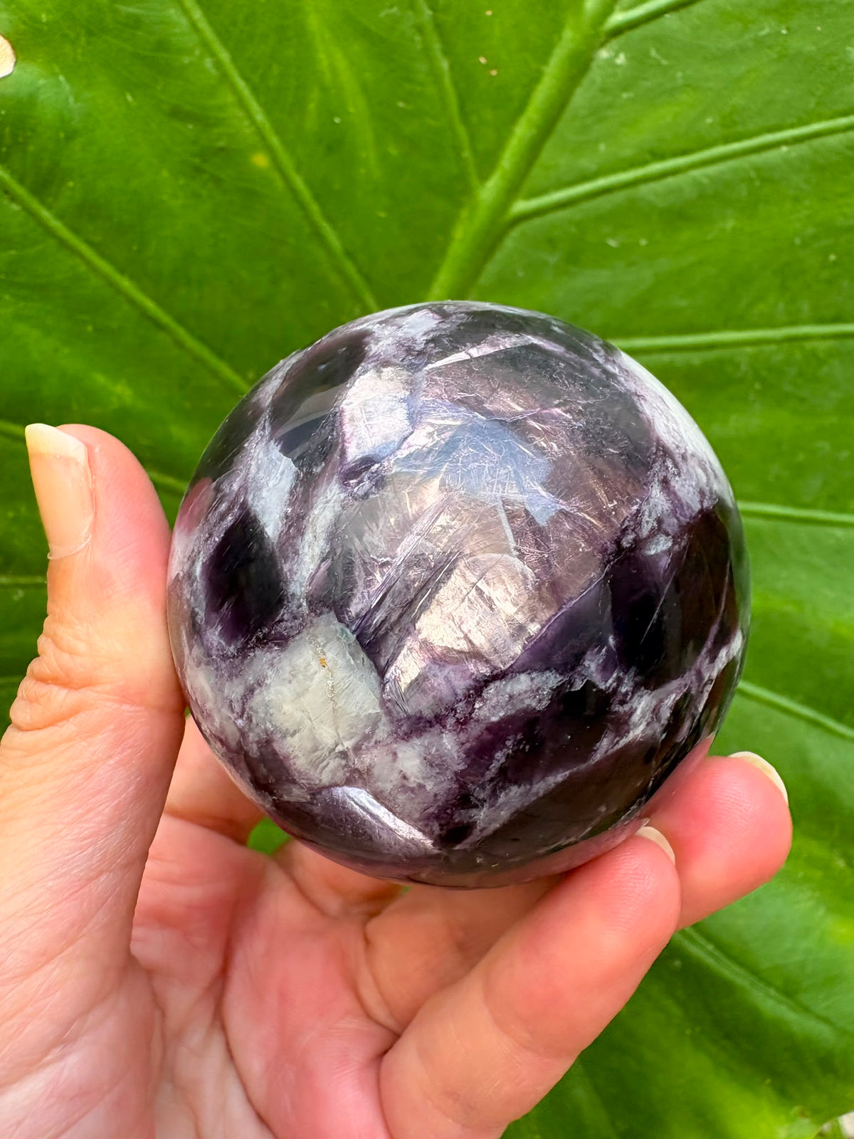 Esfera mica lepidolita natural