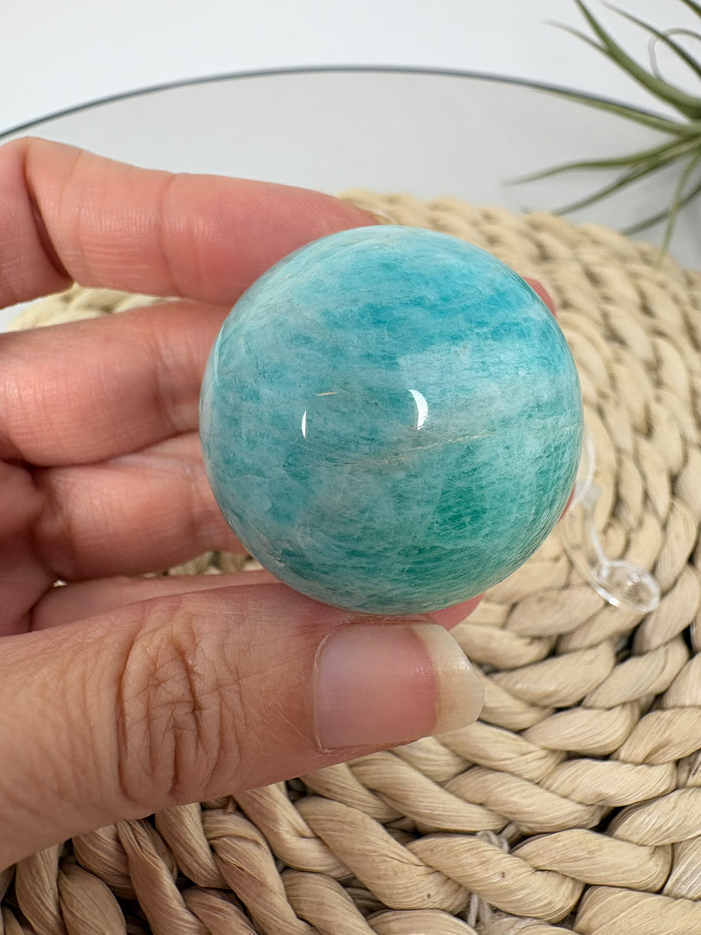 Esfera de amazonita pequeña de Madagascar