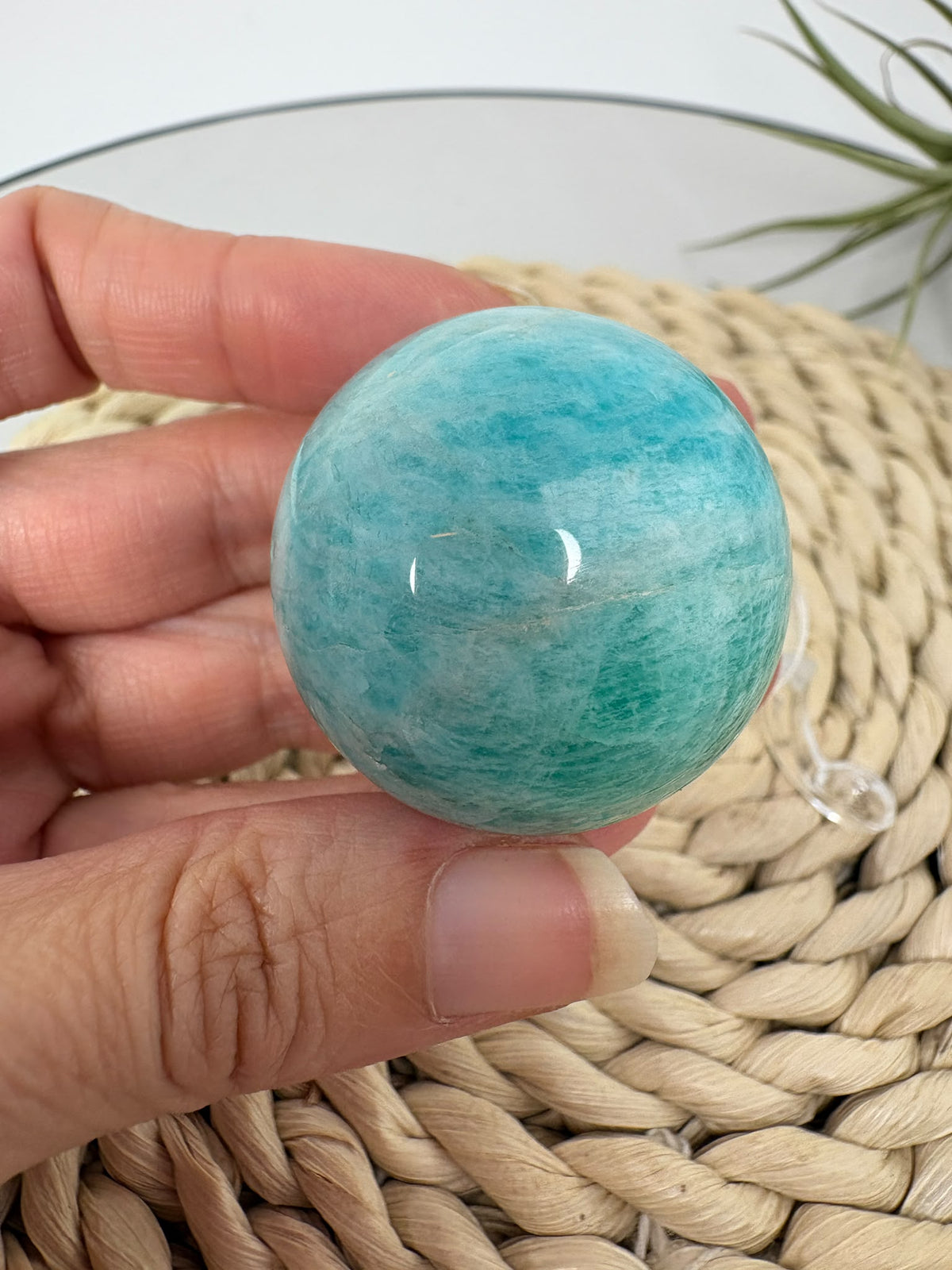 Esfera de amazonita pequeña de Madagascar
