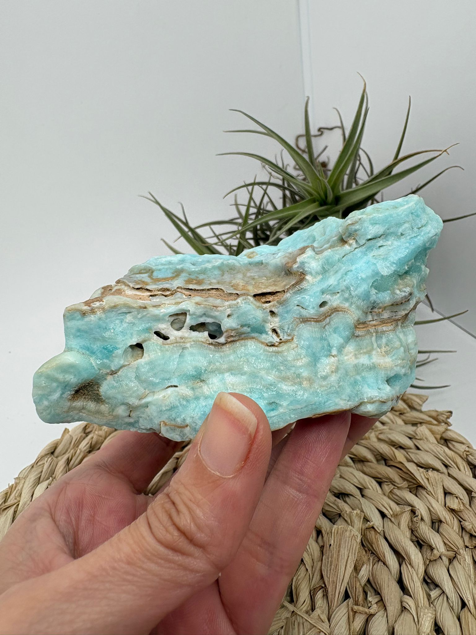 Aragonito azul de Pakistan, mineral de colección