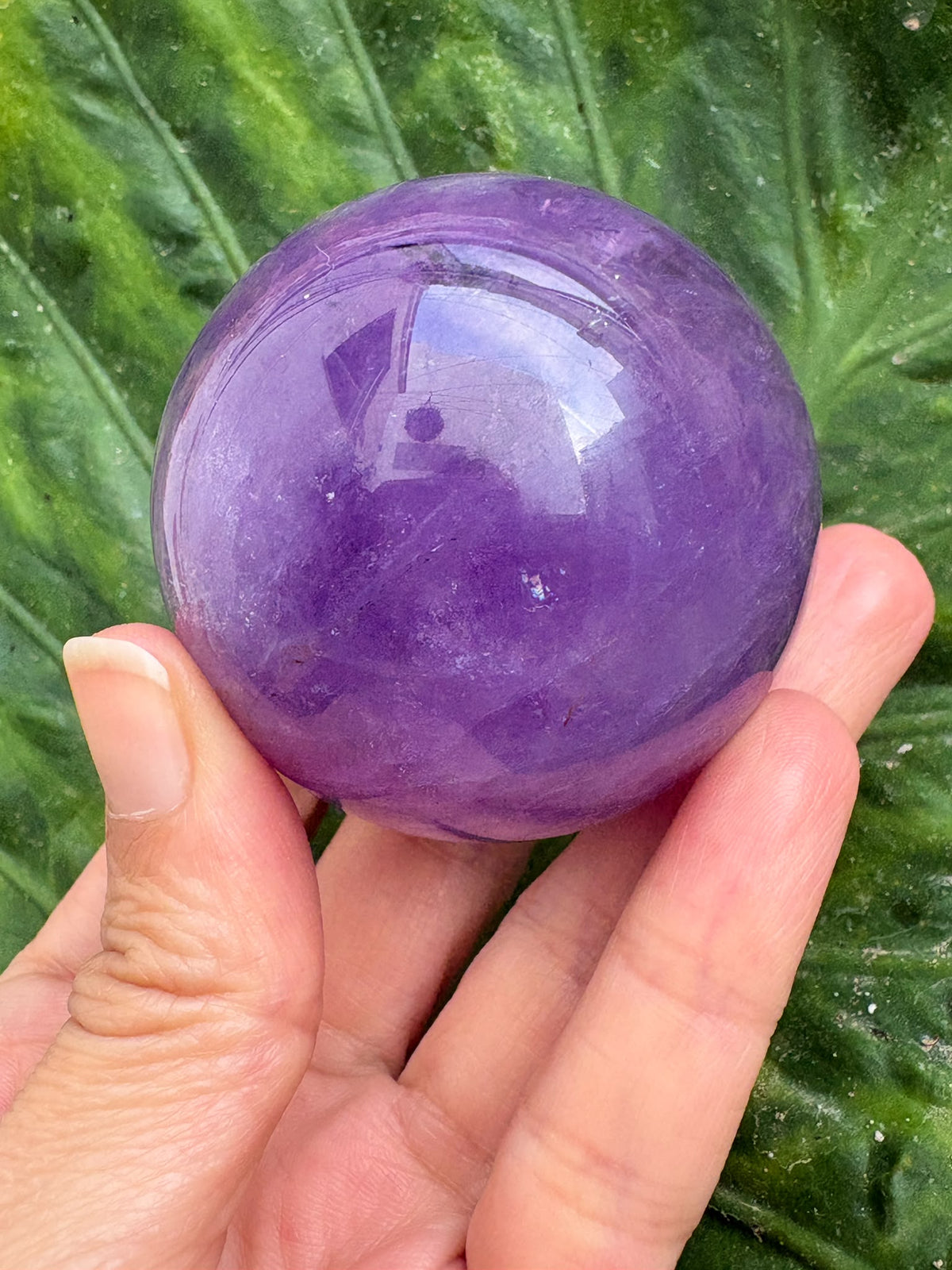 Esfera de amatista lila con zona ahumada - foto 8