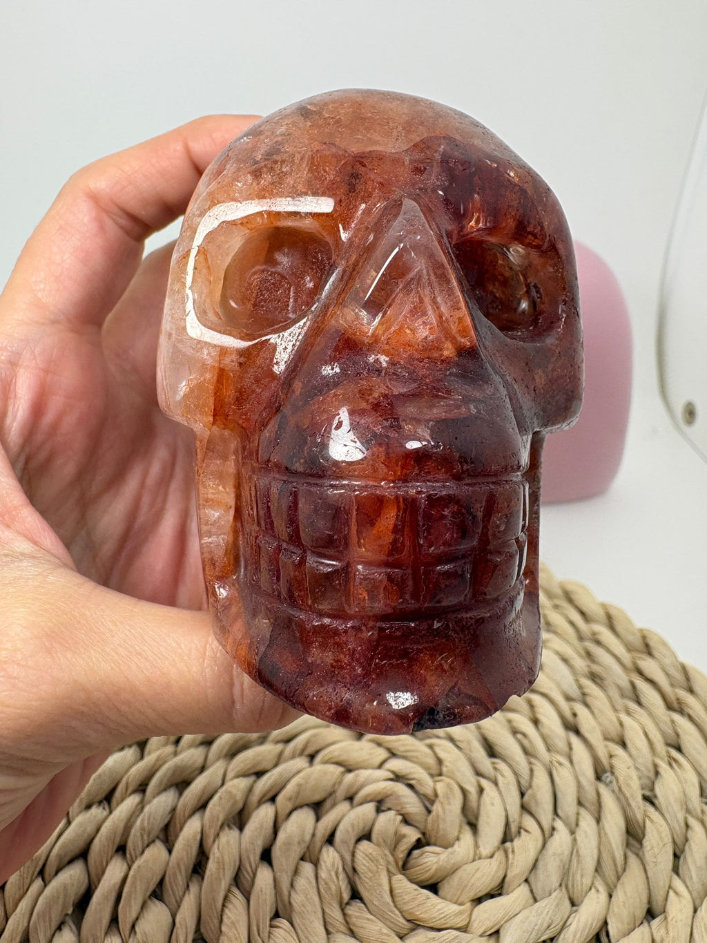 Calavera de cuarzo fuego
