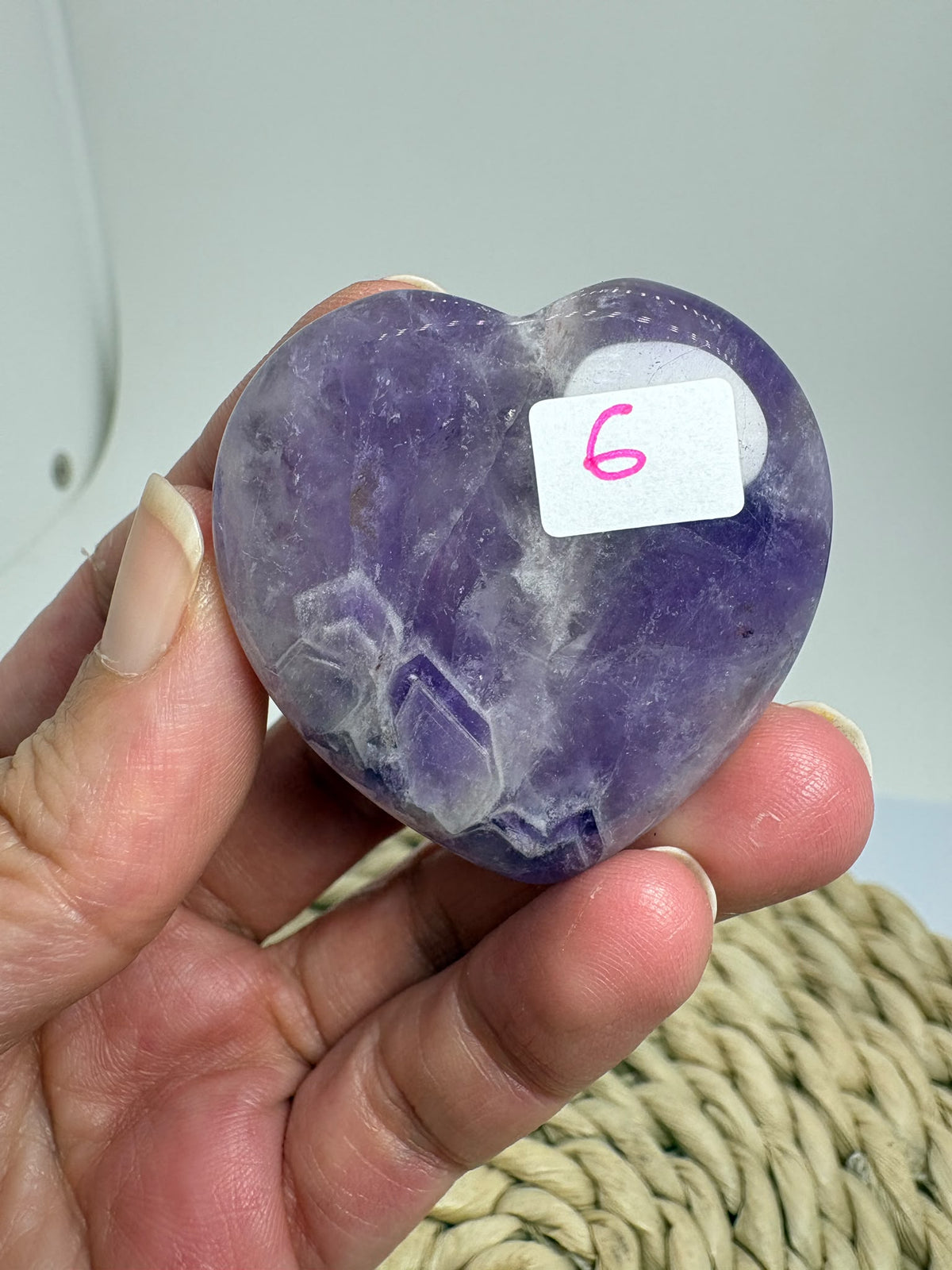 Corazones de amatista pulidos y planos - foto 7