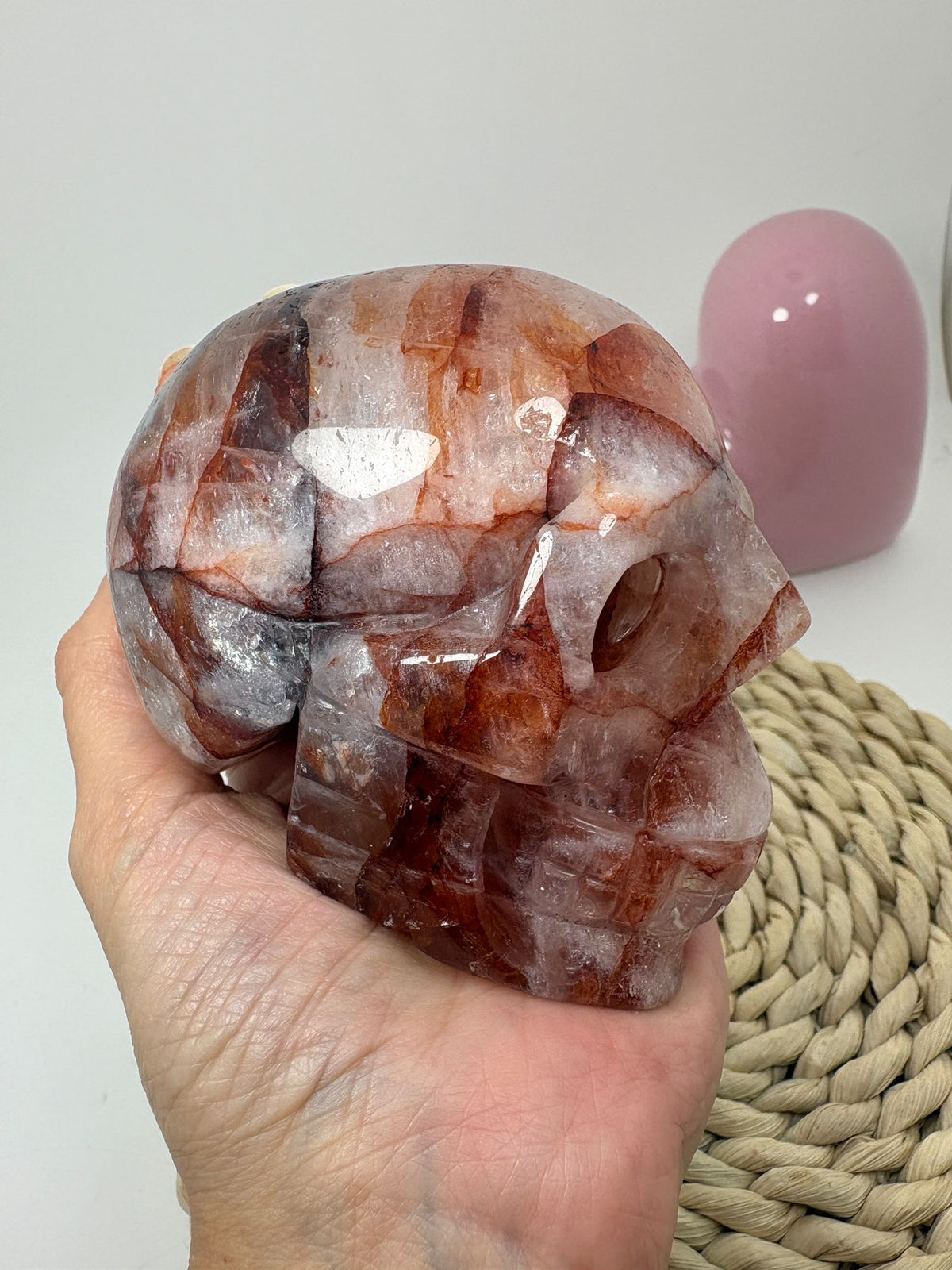 Calavera de cuarzo fuego