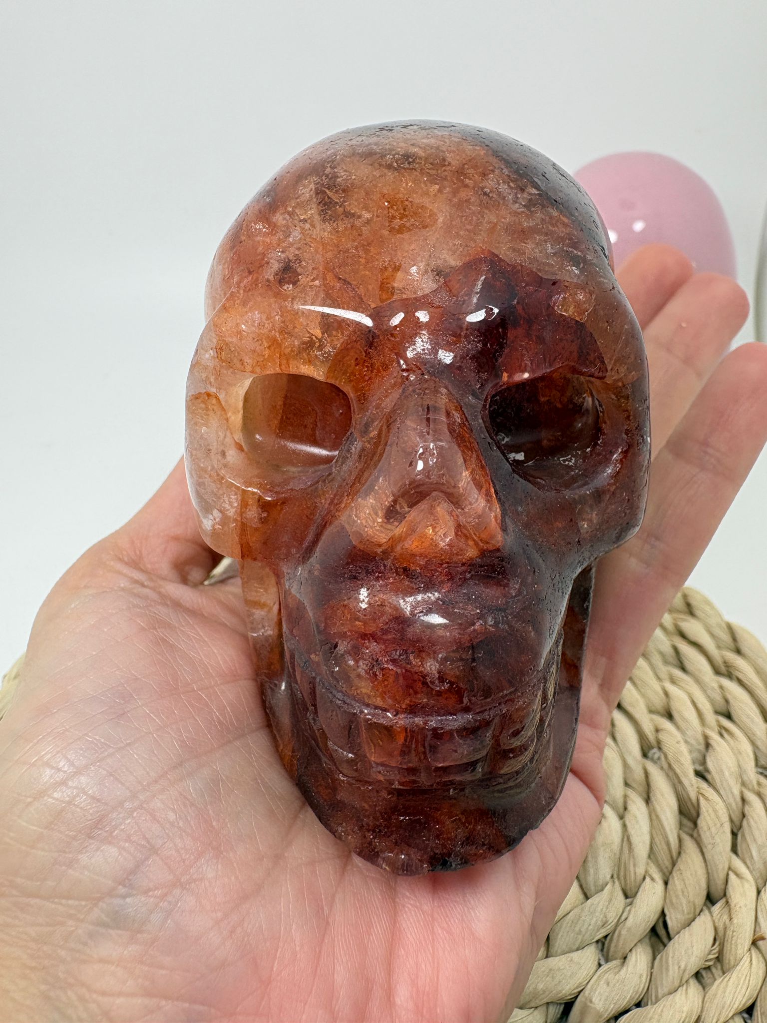 Calavera de cuarzo fuego