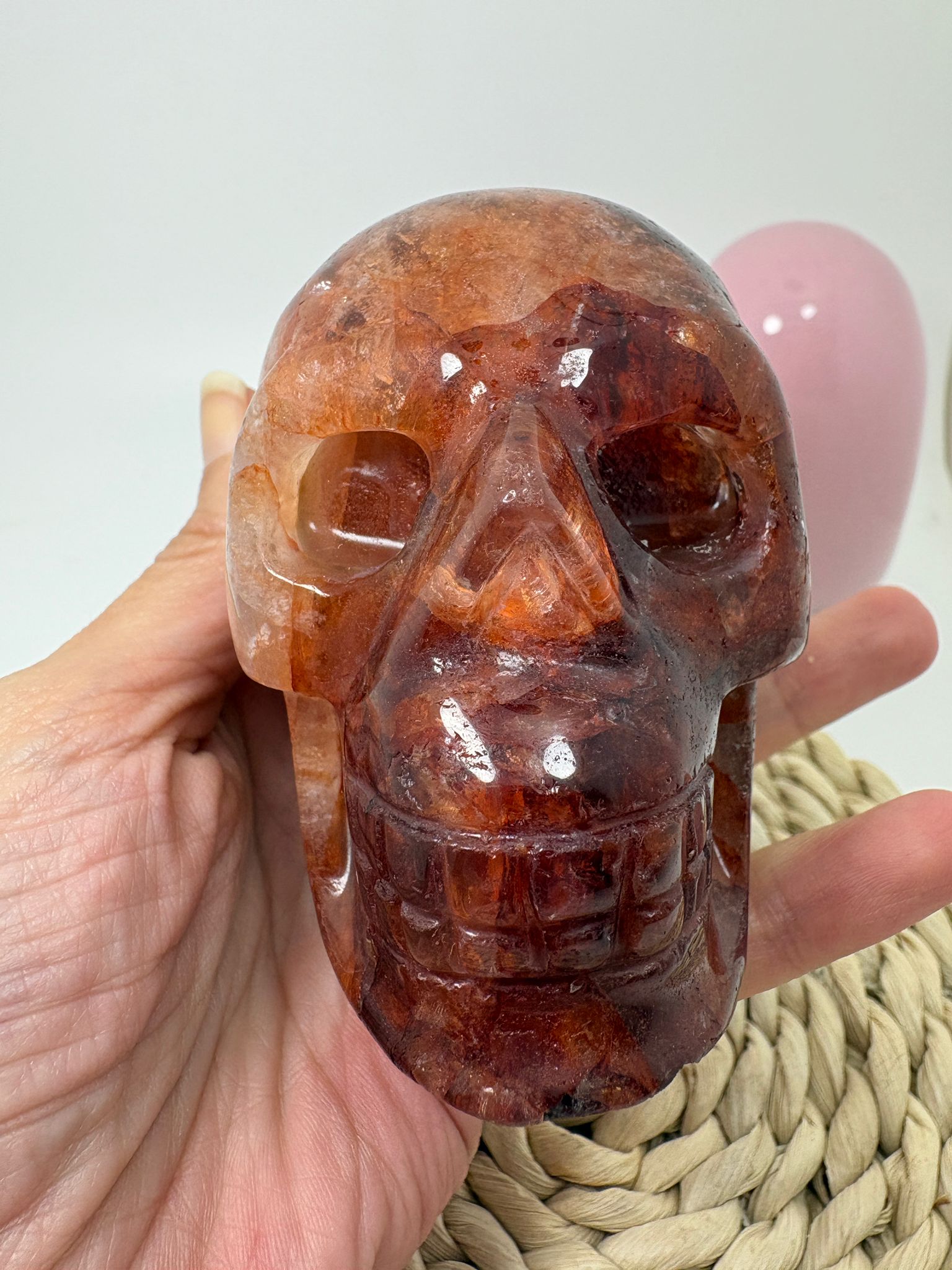 Calavera de cuarzo fuego