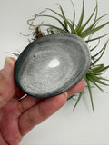 Palmstone obsidiana plateada