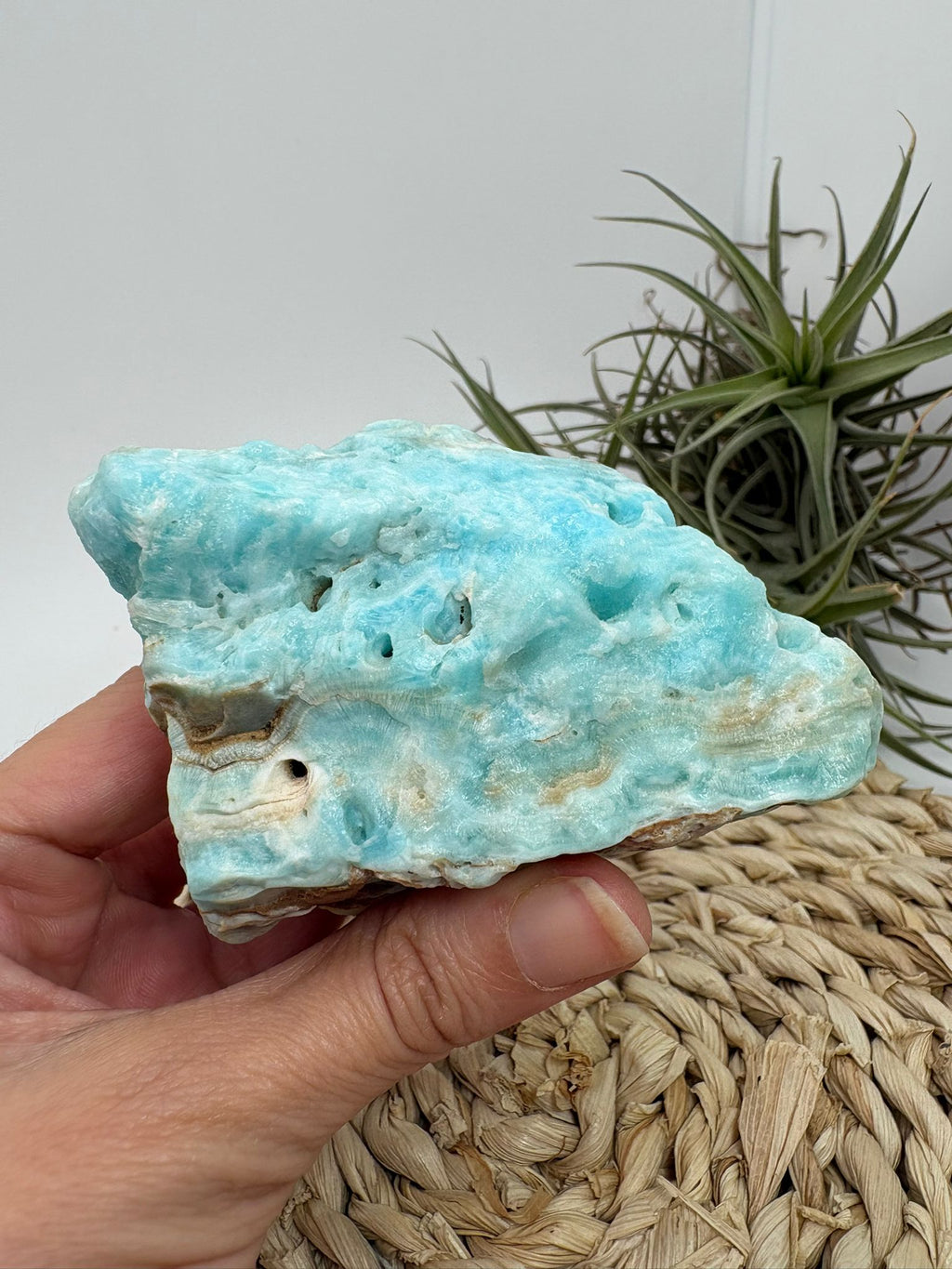 Aragonito azul de Pakistan, mineral de colección