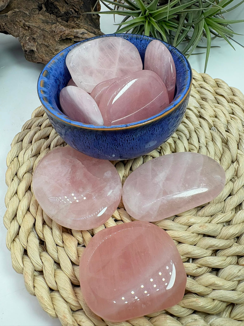 Canto plano de cuarzo rosa natural - Piedra del amor y la armonía