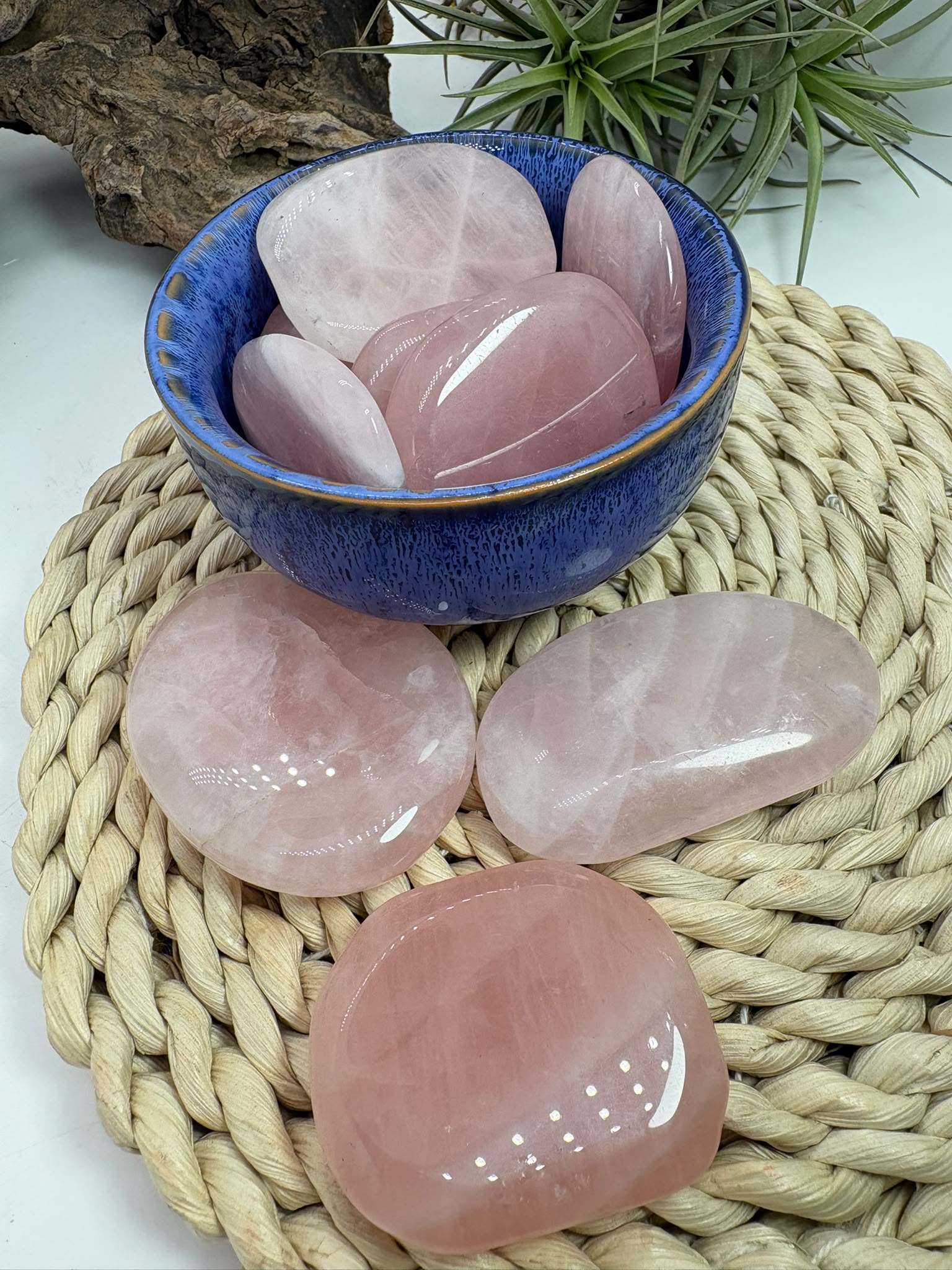 Canto plano de cuarzo rosa natural - Piedra del amor y la armonía
