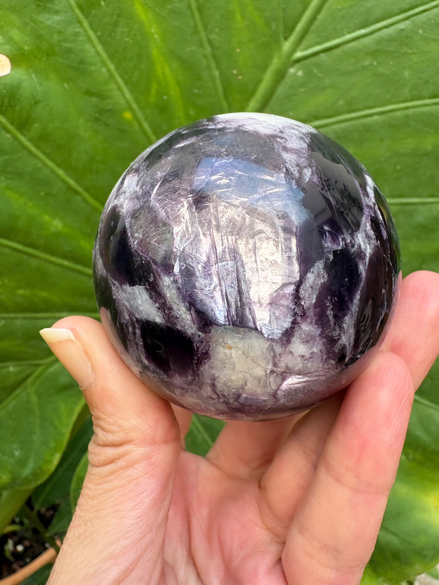 Esfera mica lepidolita natural
