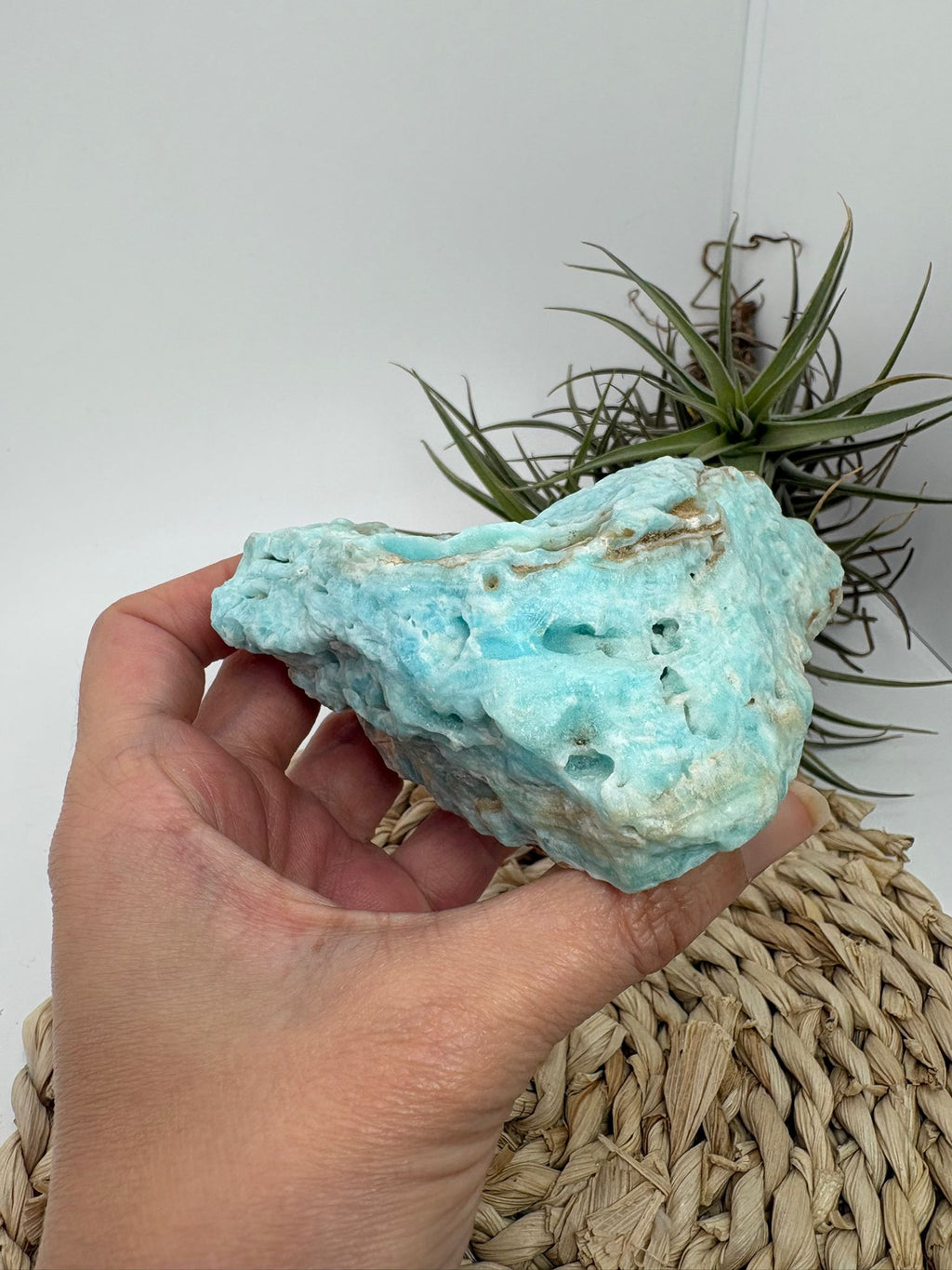 Aragonito azul de Pakistan, mineral de colección