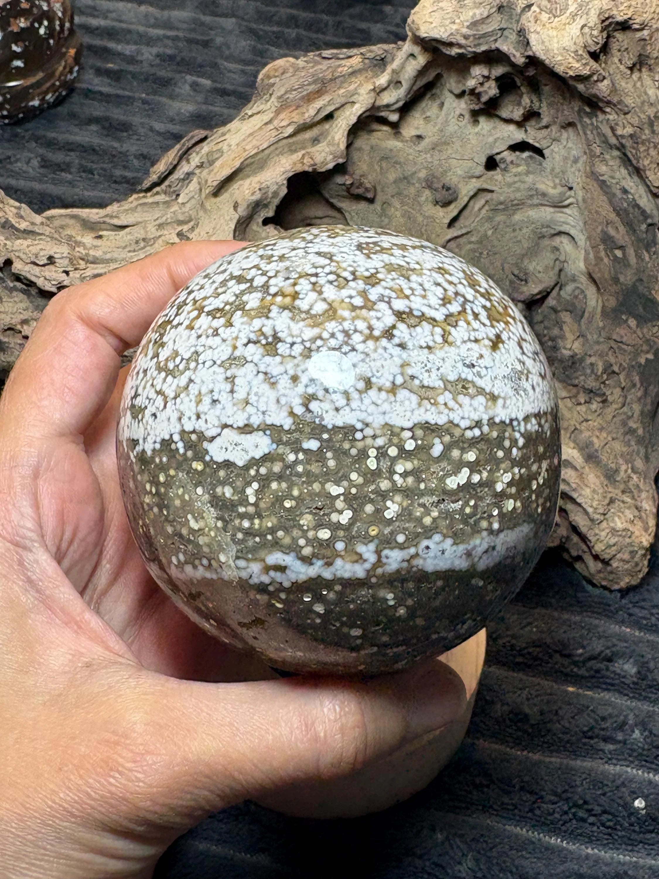 Esfera de jaspe océano natural - piedra de la calma y la renovación
