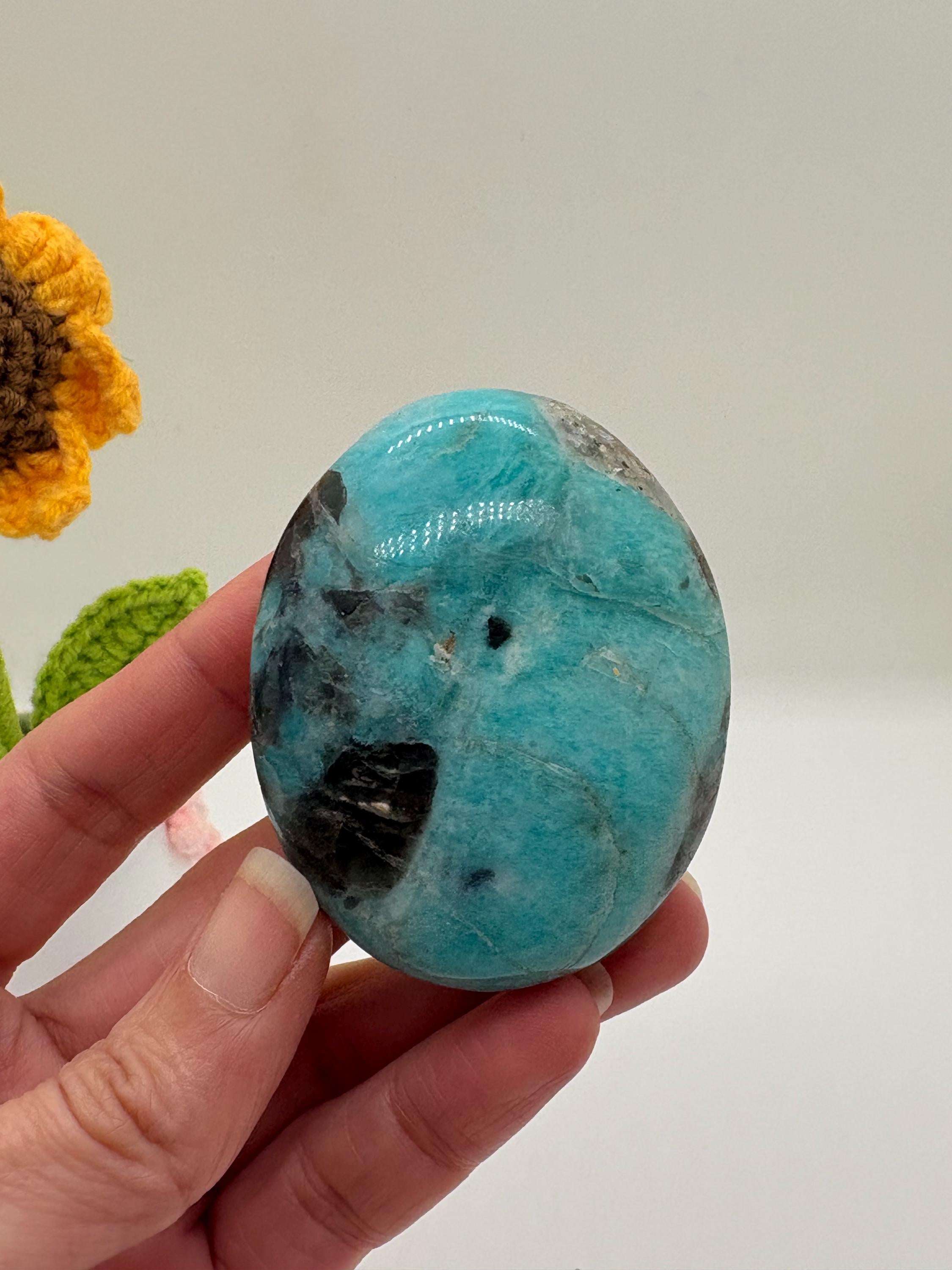 Palmstone de amazonita natural pulida