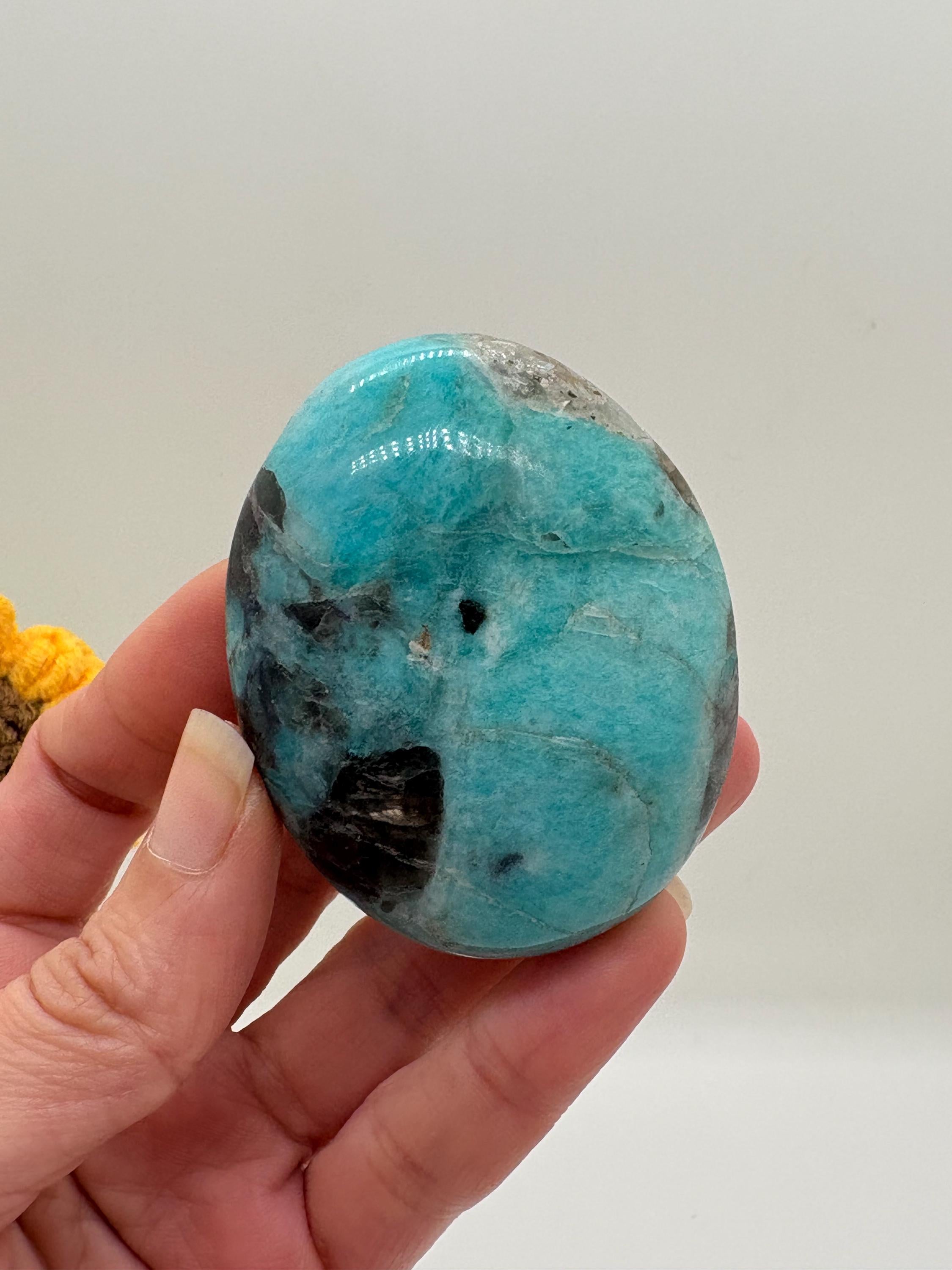 Palmstone de amazonita natural pulida