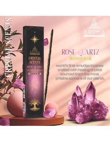 Incienso Crystal Cuarzo Rosa Aroma ideal para el amor y el amor propio.