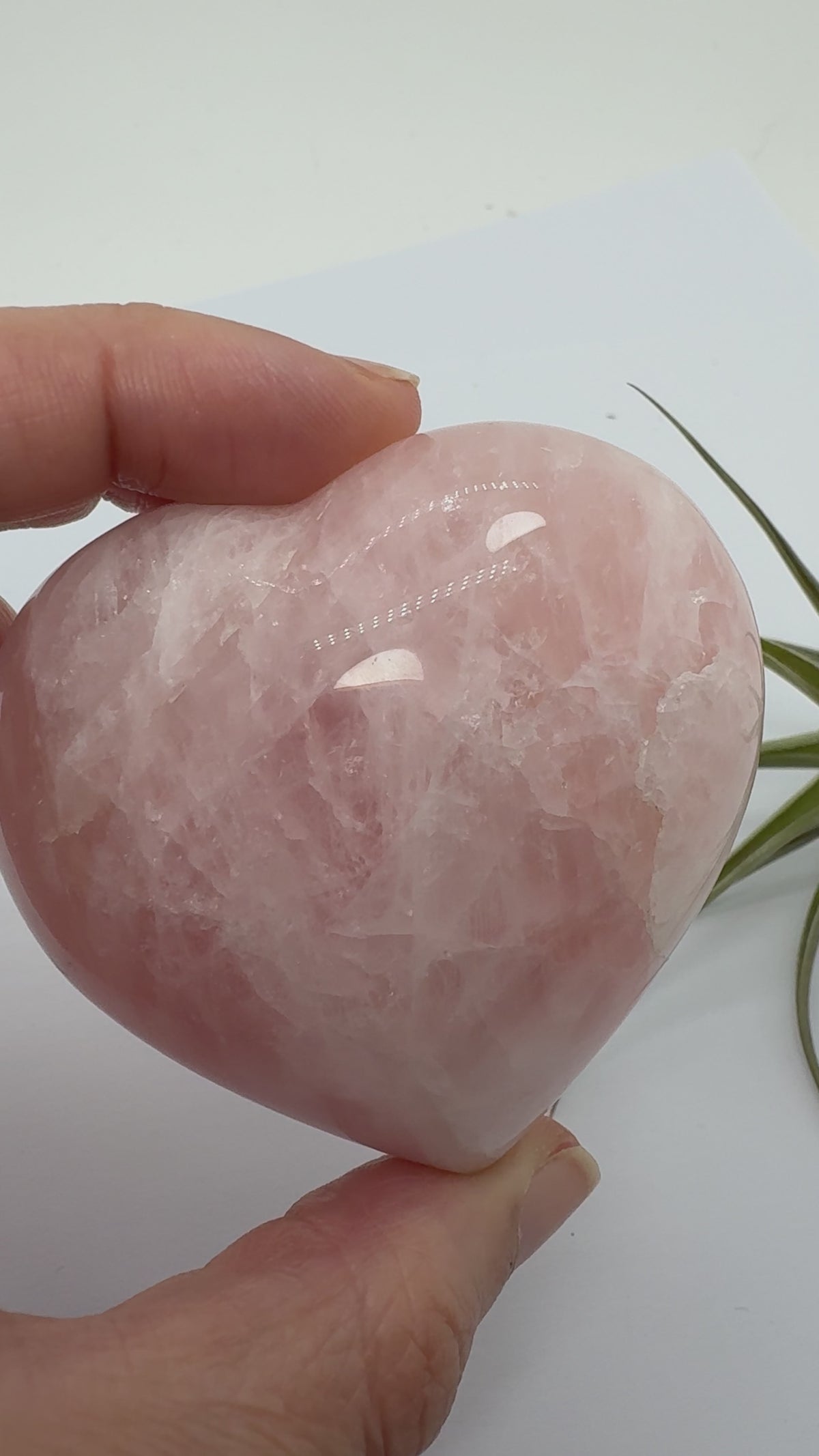 Corazón de cuarzo rosa de Madagascar - 5,4 x 5,9 x 3,4 cm